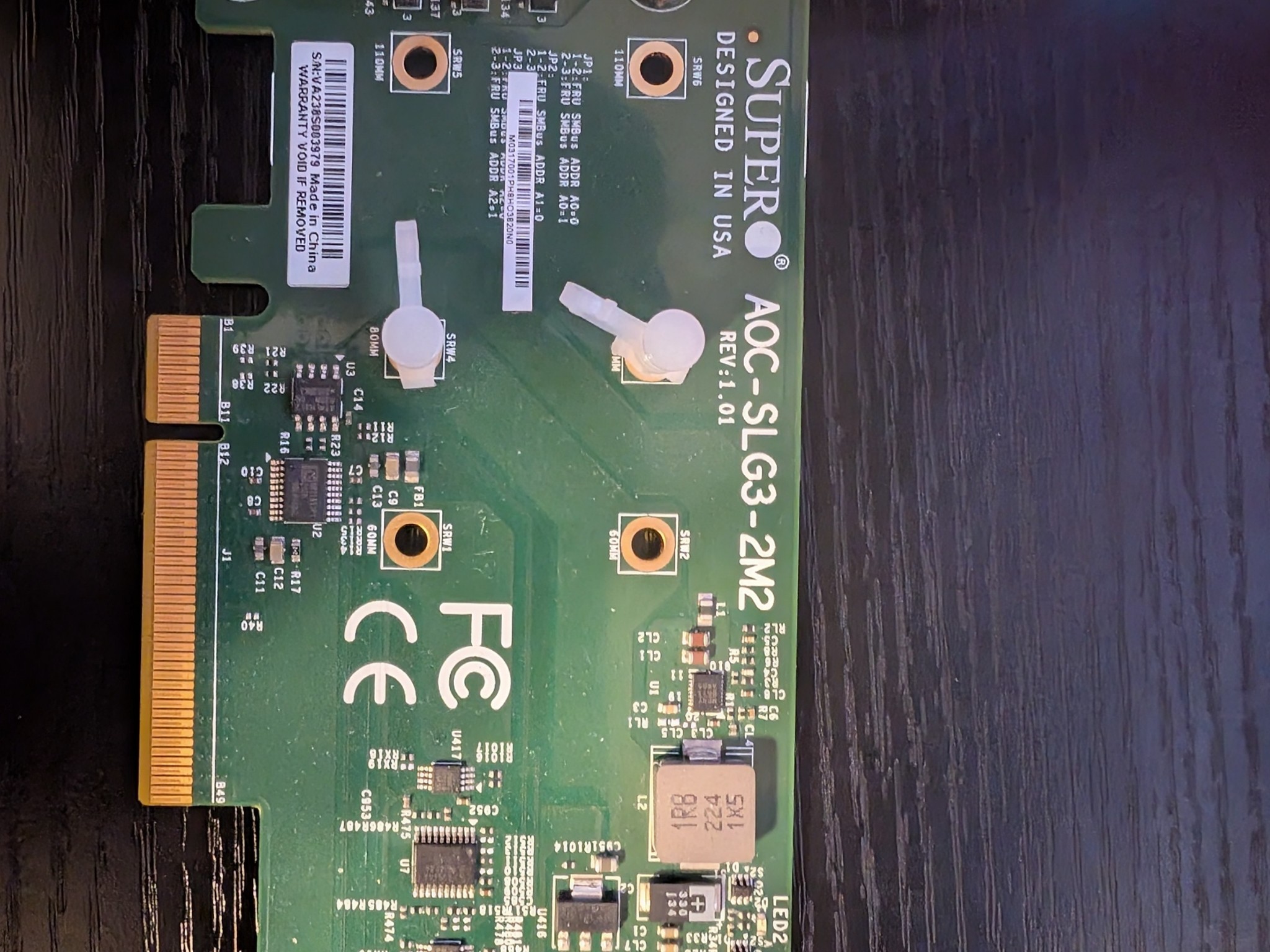 Supermicro AOC-SLG3-2M2 M.2 SSD Expansion Card