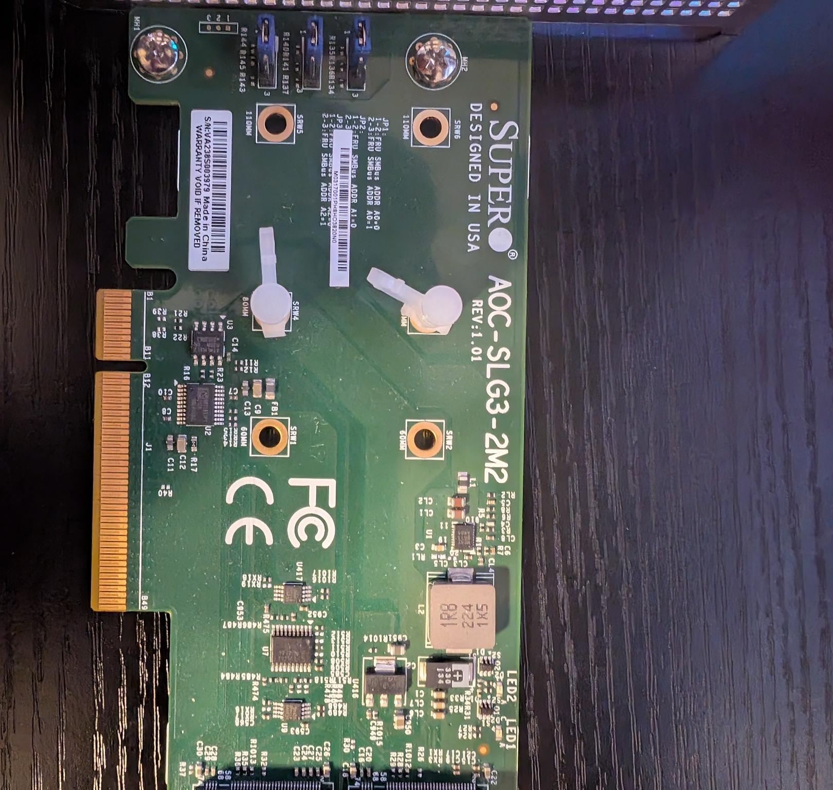 Supermicro AOC-SLG3-2M2 M.2 SSD Expansion Card