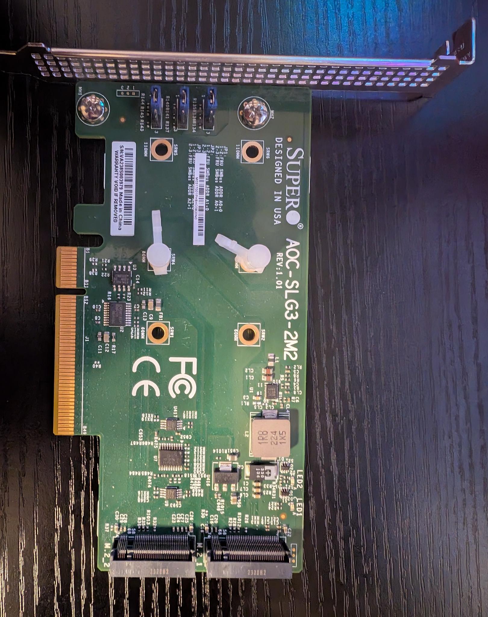 Supermicro AOC-SLG3-2M2 M.2 SSD Expansion Card
