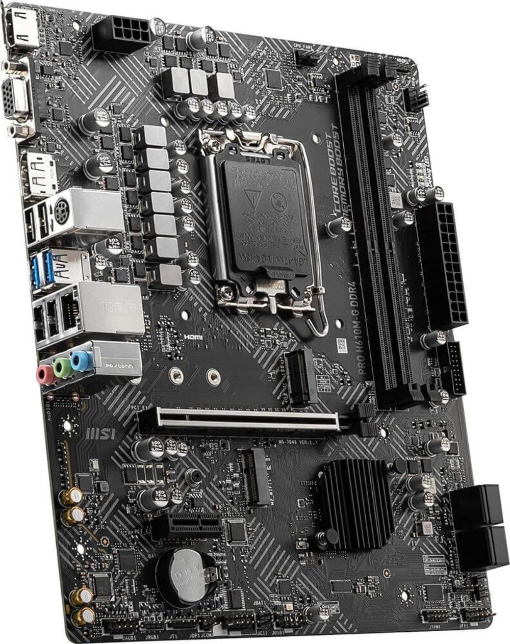 MSI PRO H610M-G DDR4 Motherboard (12th/13th/14th Gen Intel Core, LGA 1700 Socket, DDR4)