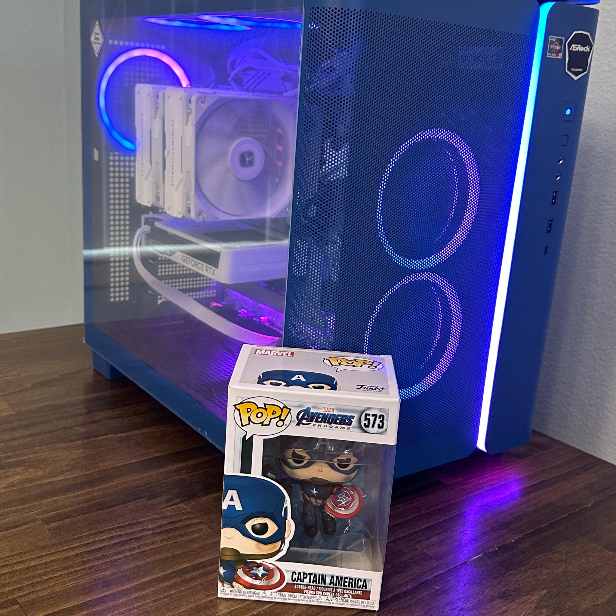 Captain America Gaming PC AMD Ryzen 12 threads NVIDIA 5060 16GB DDR5 RAM 1TB SSD