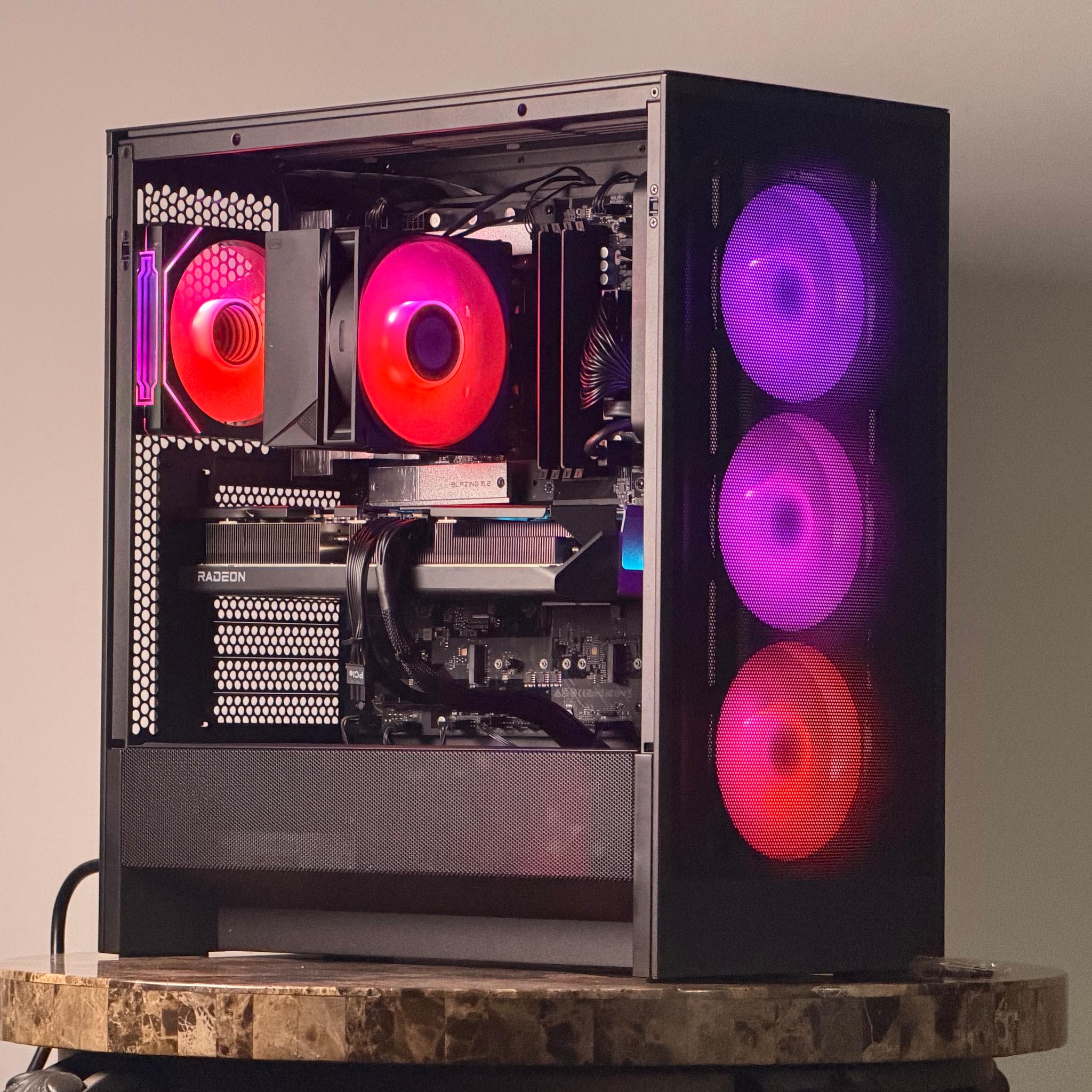 FREE SHIP 🖤🌈 BLK RGB Gaming PC | RX 9070 XT | Core 5 Ultra 250K Plus | 1 TB NVME | 32 GB DDR5 🌈🖤
