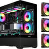 SAMA SV02 Black ATX PC Case w/ 3 ARGB Fans Pre-Installed
