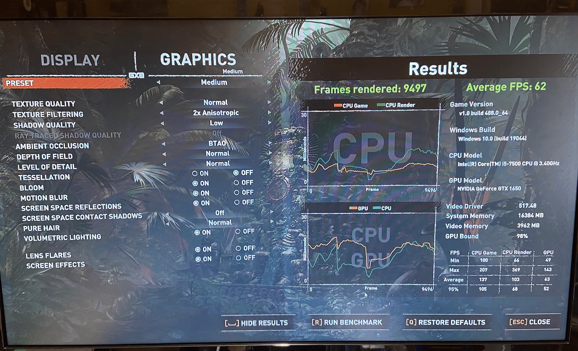 1080p/60+ FPS Gaming PC (i5-7500/GTX1650/16GB DDR 4/1TB m.2 drive