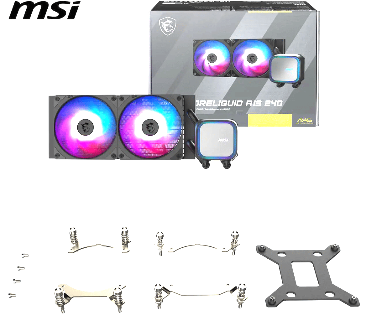MSI MAG Coreliquid A13 240 Black - AIO ARGB Liquid Cooling - 240mm Radiator