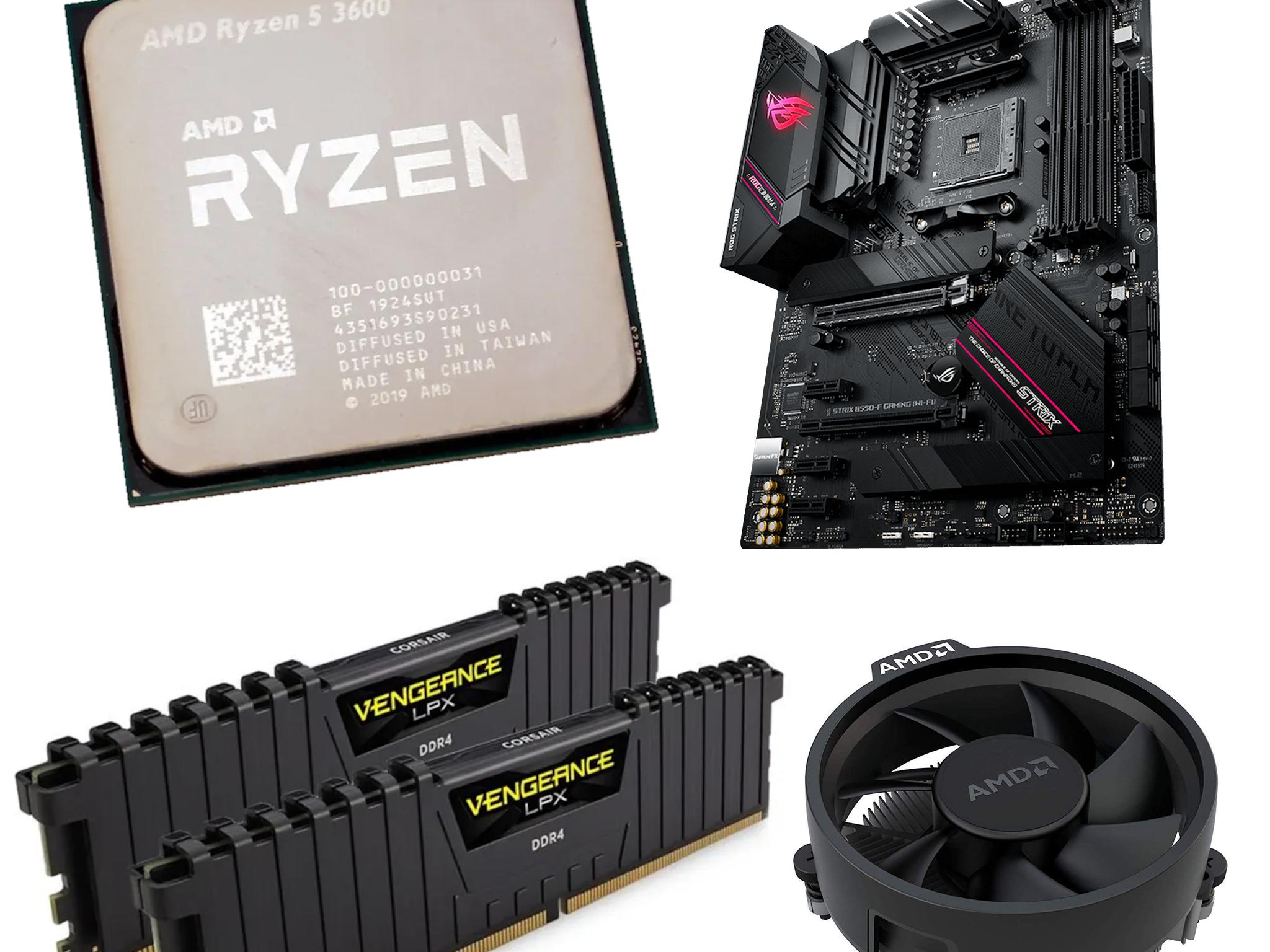 AMD Ryzen 5 3600, ASUS B550-F Gaming (WiFi) AM4, Corsair Vengeance LPX 16GB DDR4-3200 Kit, PC Bundle