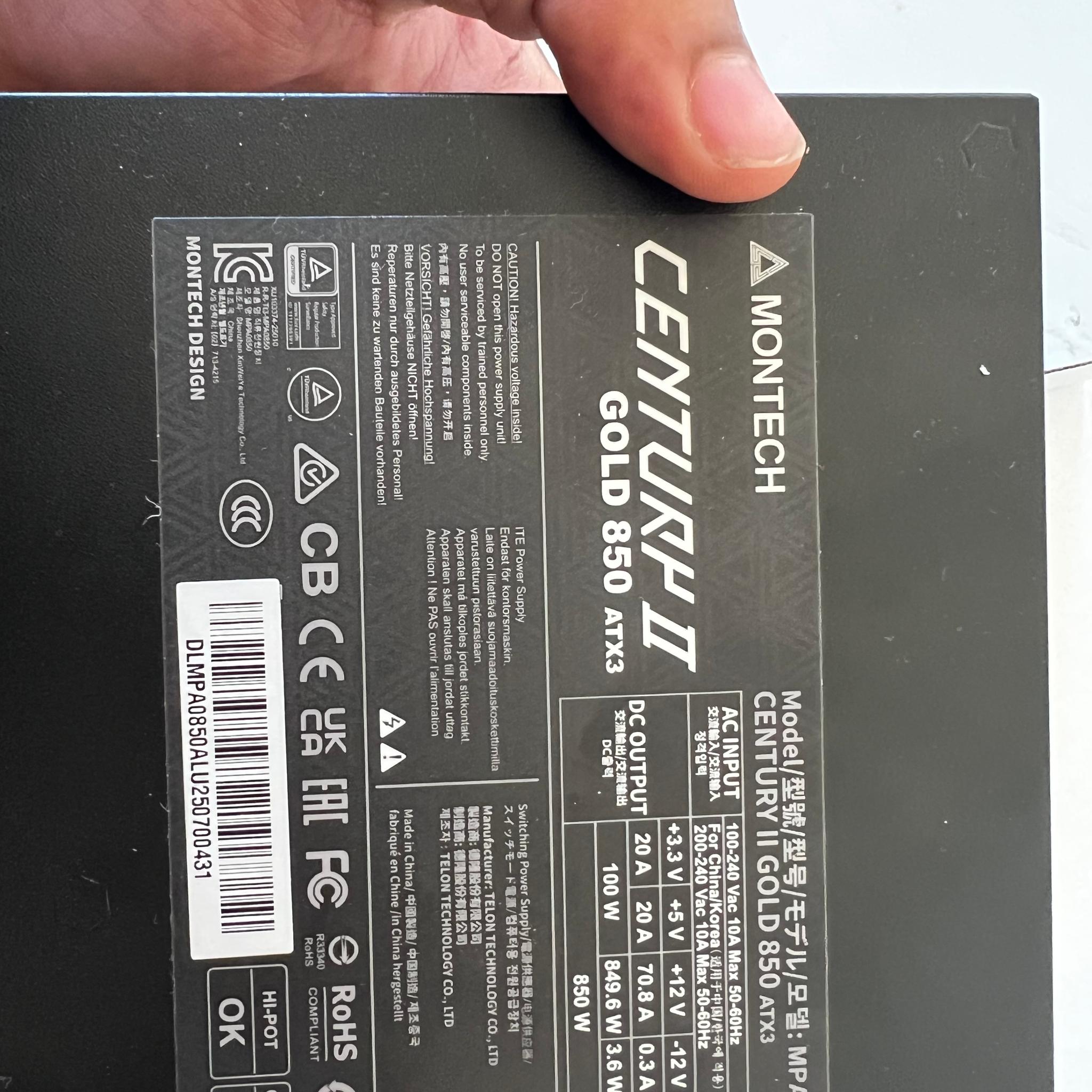 Montech Century II 850w 80+ Gold PSU Fully Modular