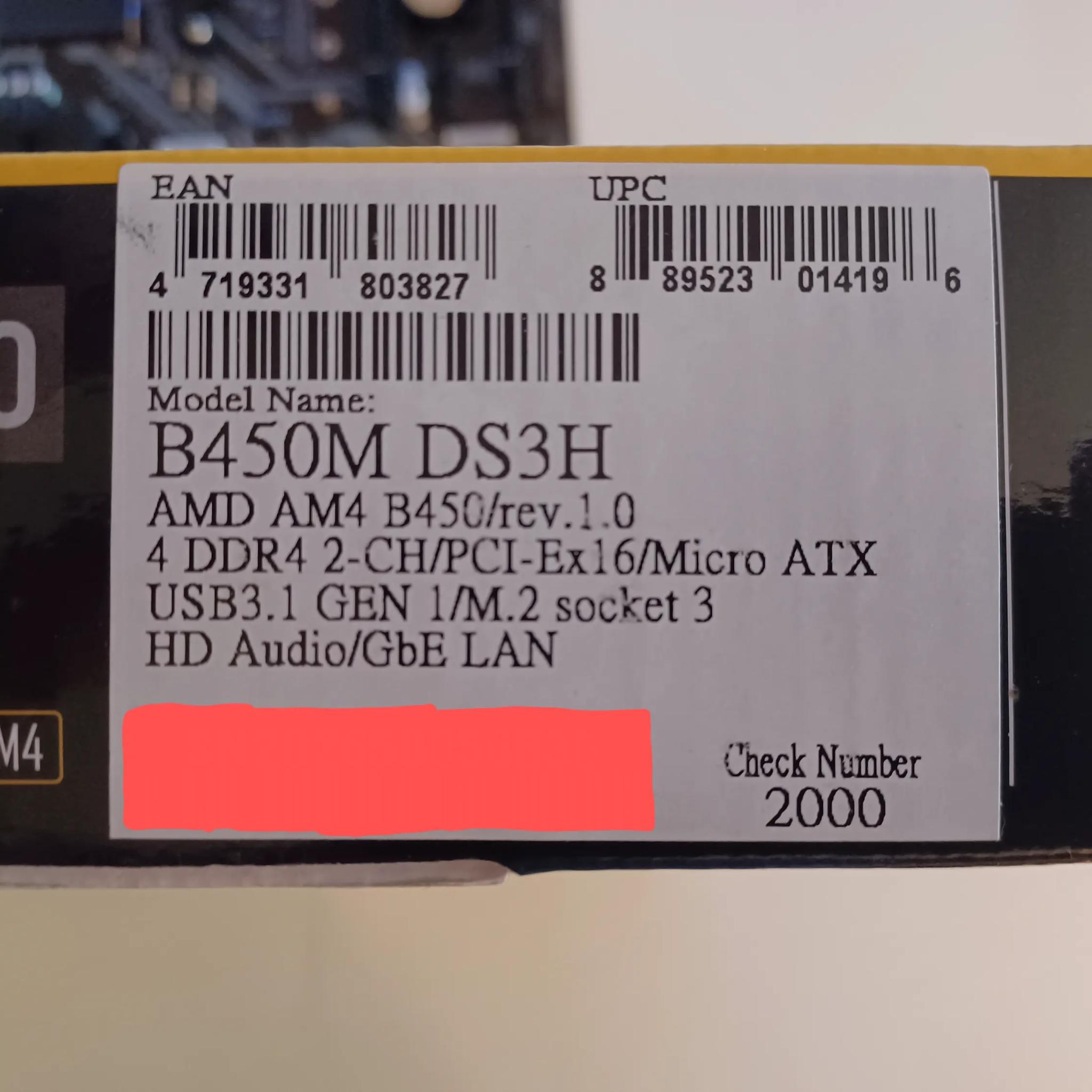 [As-Is] Gigabyte B450M DS3H Rev. 1.0
