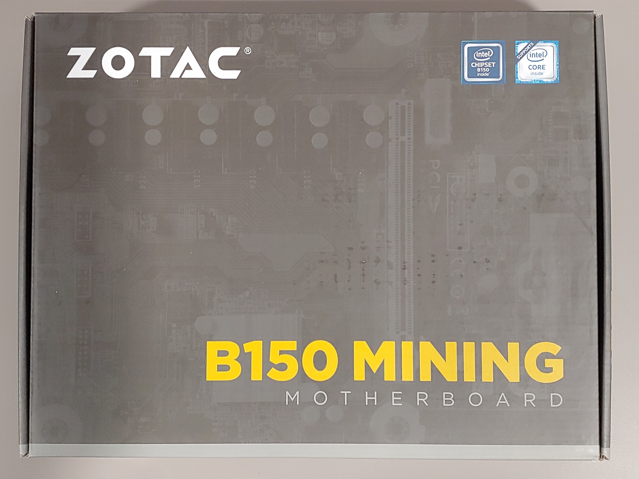 ZOTAC B150 Mining Motherboard + Celeron G3930 + 8GB DDR4 – Tested Working w/ Box