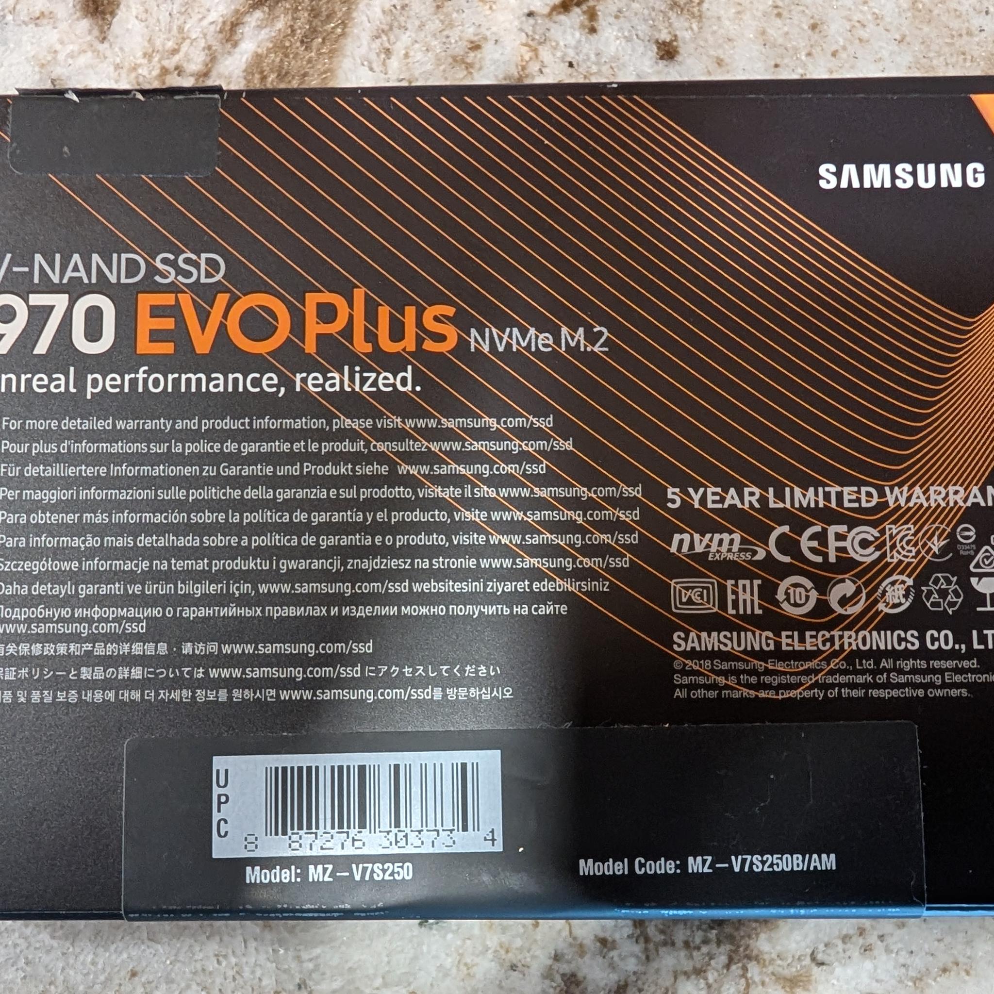 Samsung 970 EVO Plus 250GB NVMe M.2 with Windows 11 Pro - Boot Drive