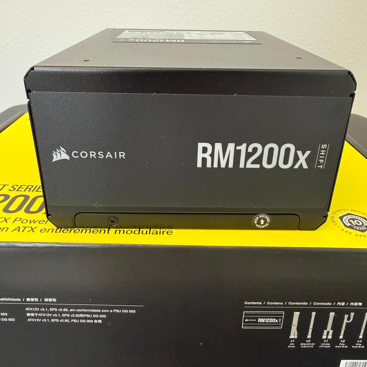 Corsair RM1200x SHIFT 1200W ATX 3.1 PSU | Box + All Cables | Mint Condition