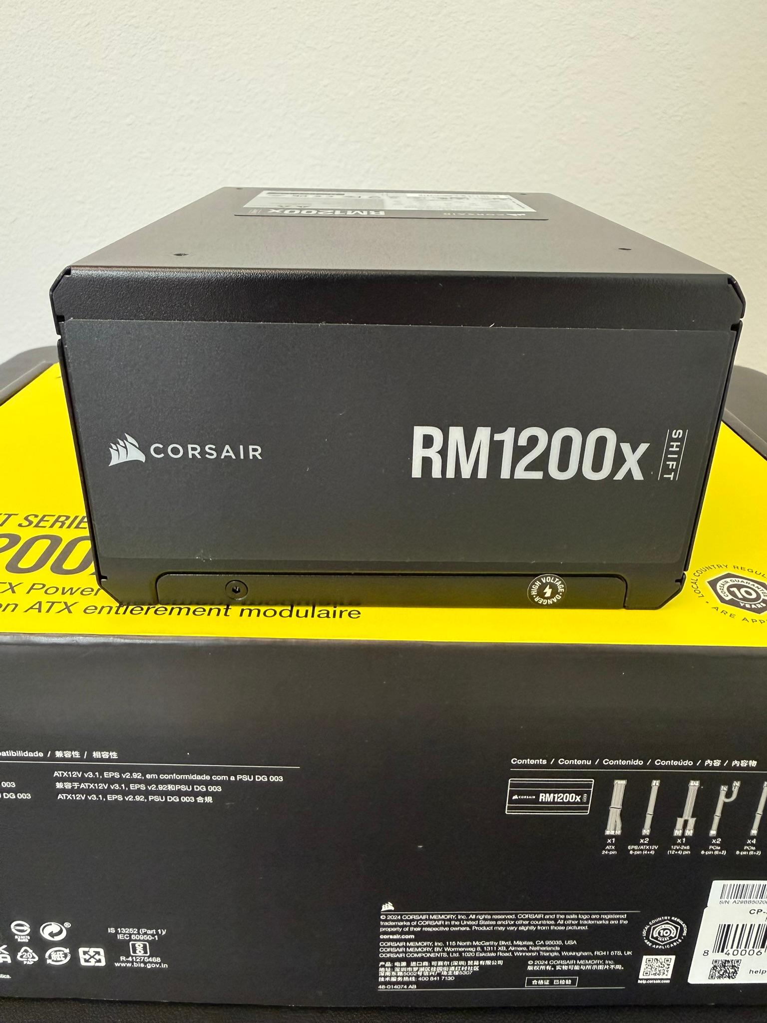 Corsair RM1200x SHIFT 1200W ATX 3.1 PSU | Box + All Cables | Mint Condition