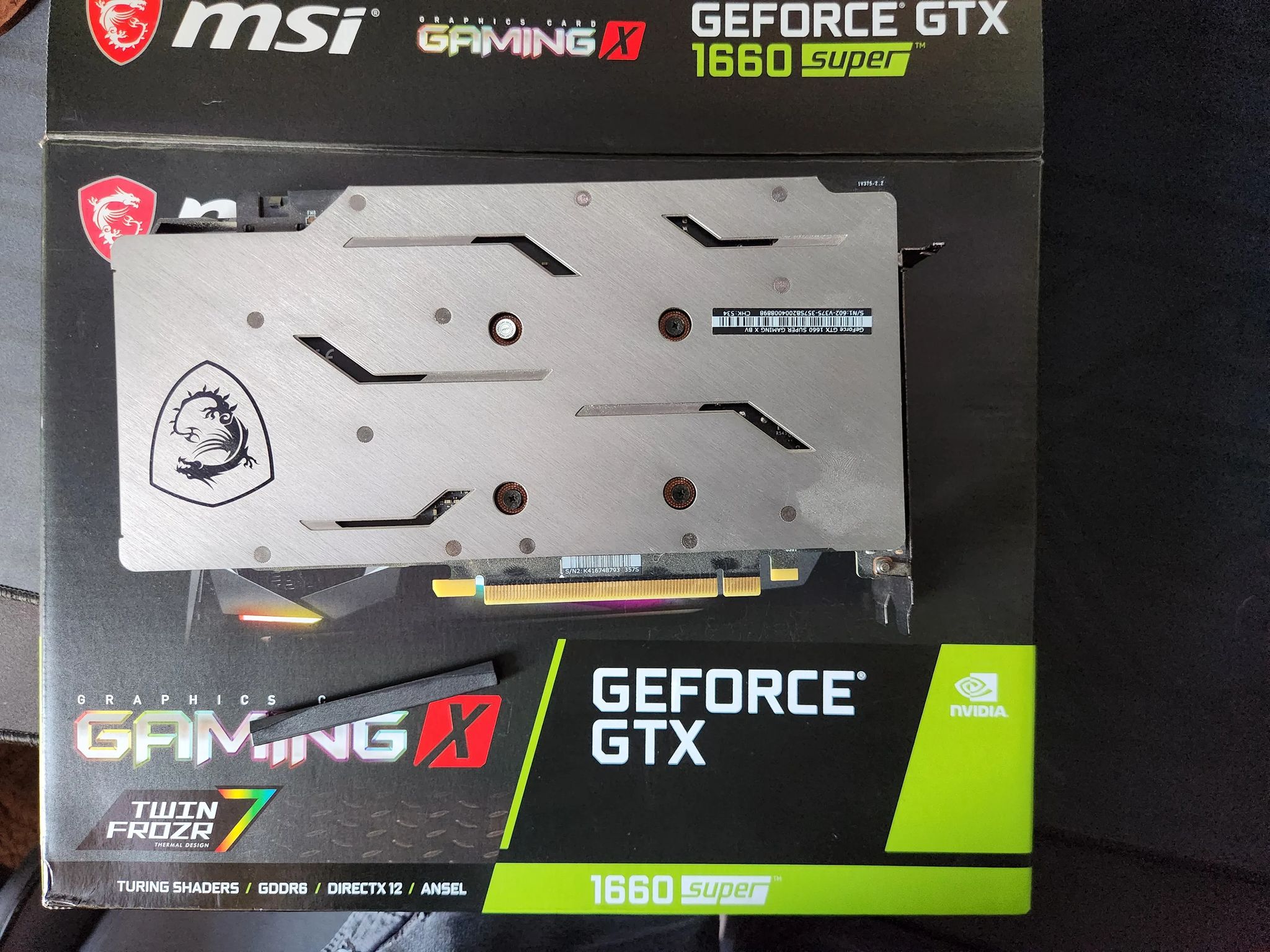 MSI Gaming GeForce GTX 1660 SUPER 6GB GDDR6 GTX 1660 SUPER GAMING X
