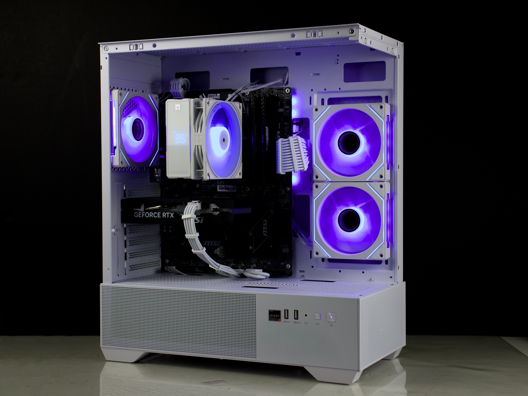 ⚪🔵  Gaming PC - RTX 5060 - Ryzen 5 5600XT - 32GB Ram - 1TB NVMe SSD - Digital Display 🔵⚪