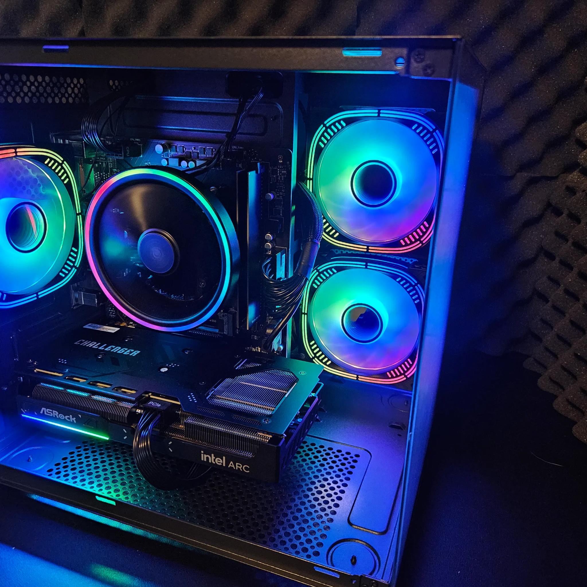 Dark side gaming rig Ryzen 5 / 32GB DDR4/ 1TB SSD / Intel Arc B570