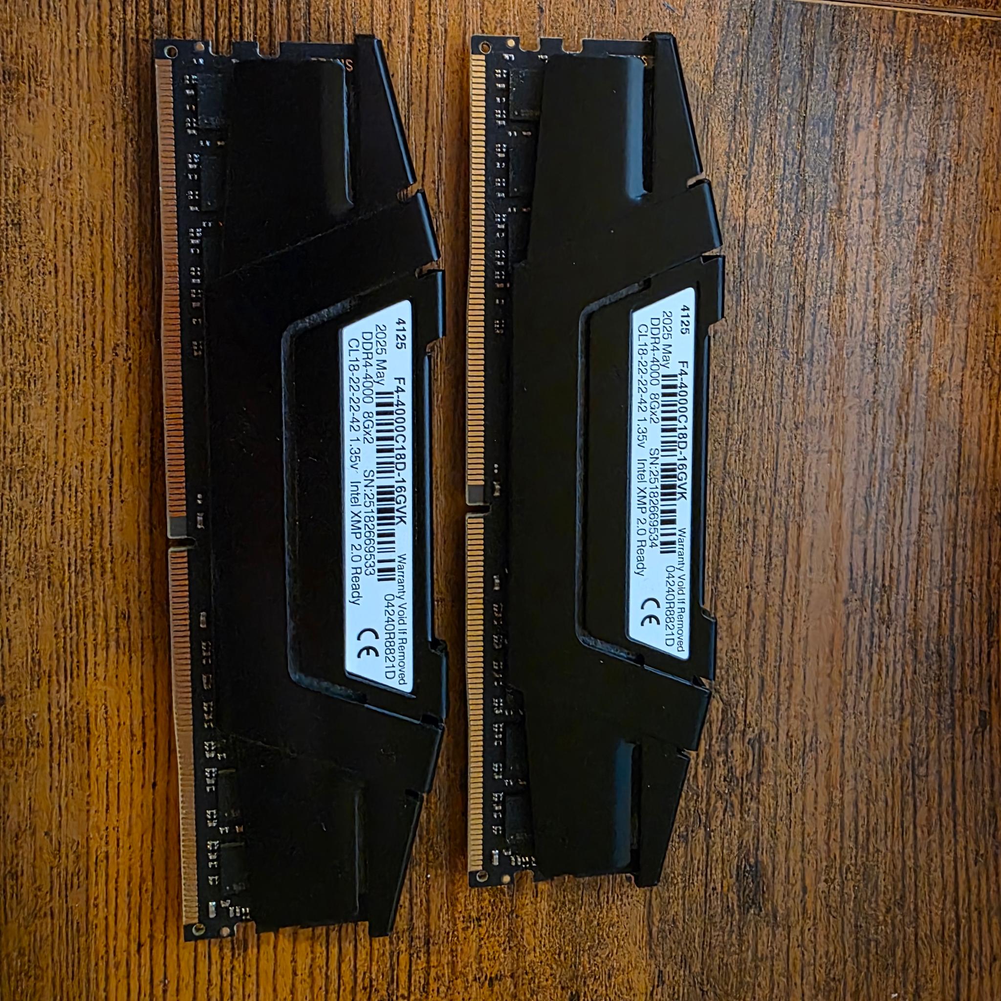 G.SKILL Ripjaws V Series (XMP) DDR4 RAM 16GB (2x8GB) 4000MT/s