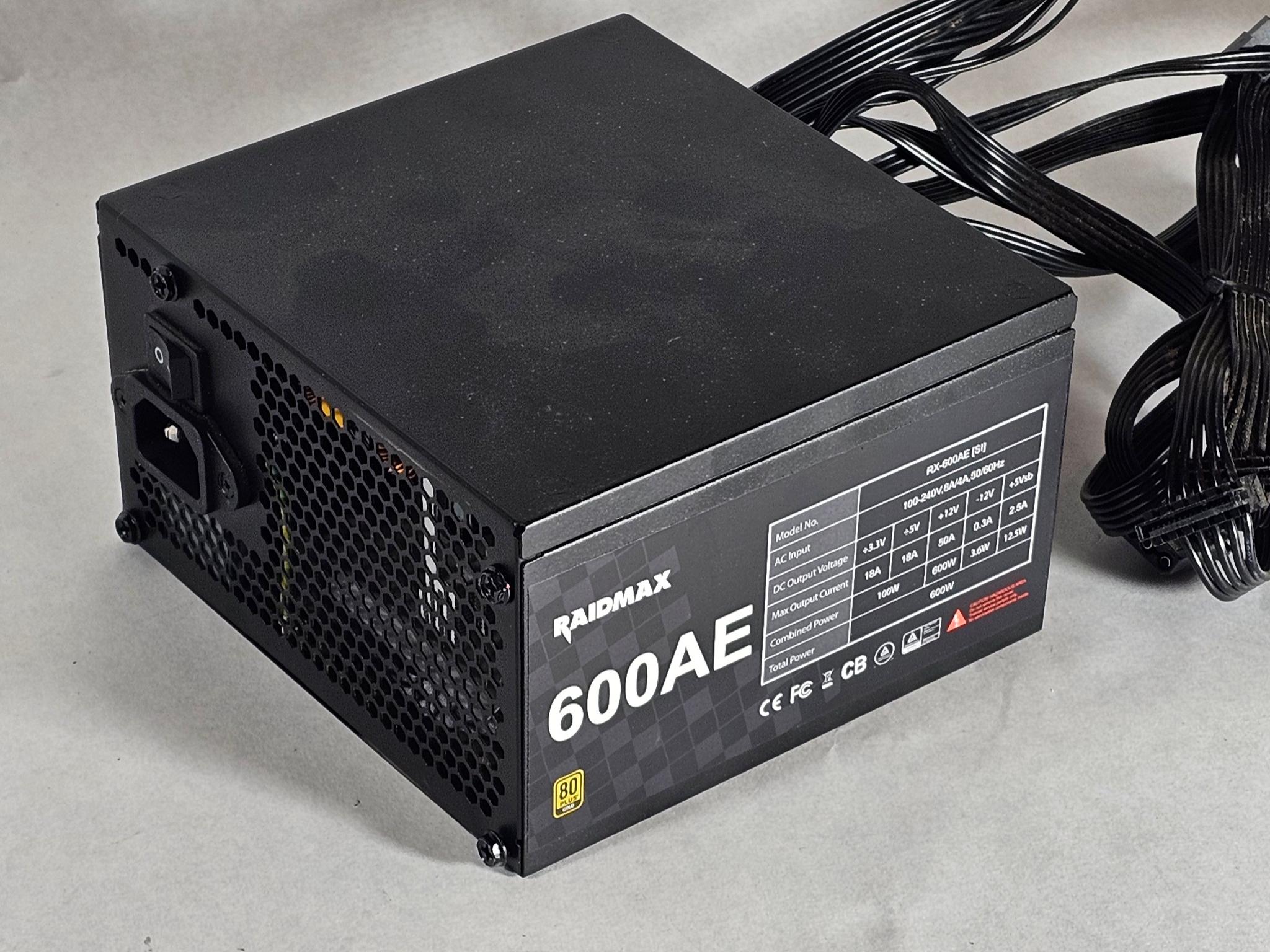 600 Watt PSU Raidmax 600AE 600W Power Supply