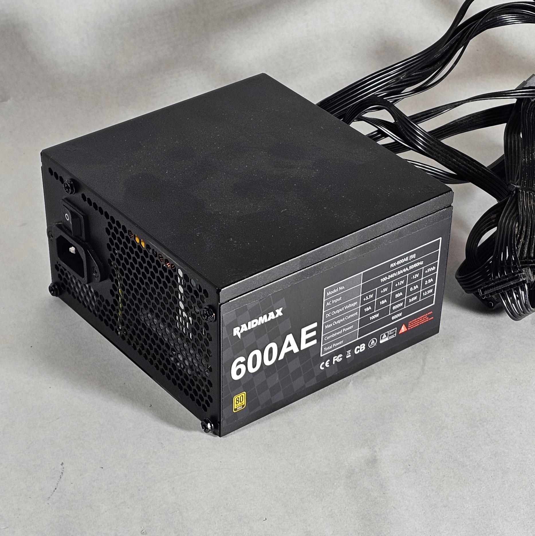 600 Watt PSU Raidmax 600AE 600W Power Supply