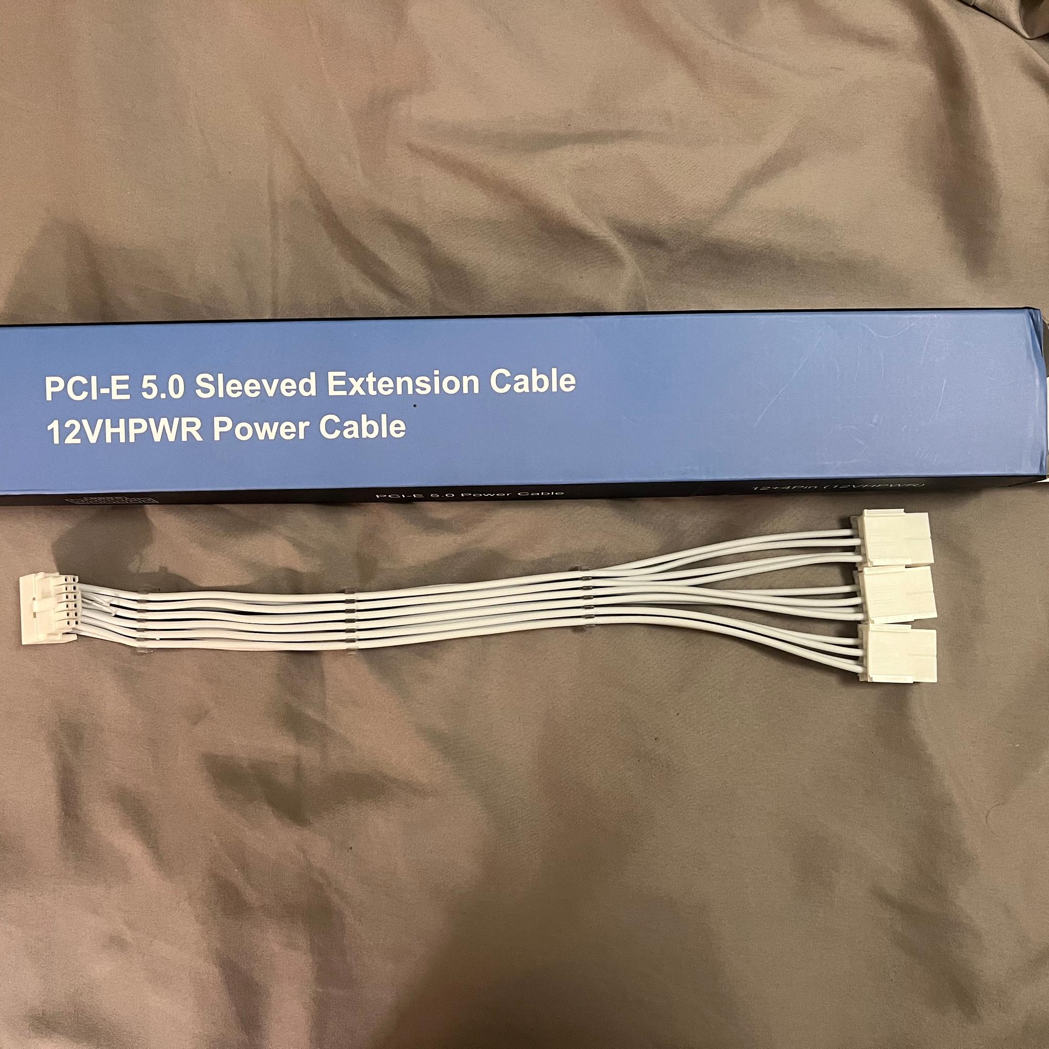 New White Cable Extension Set 12vhpwr