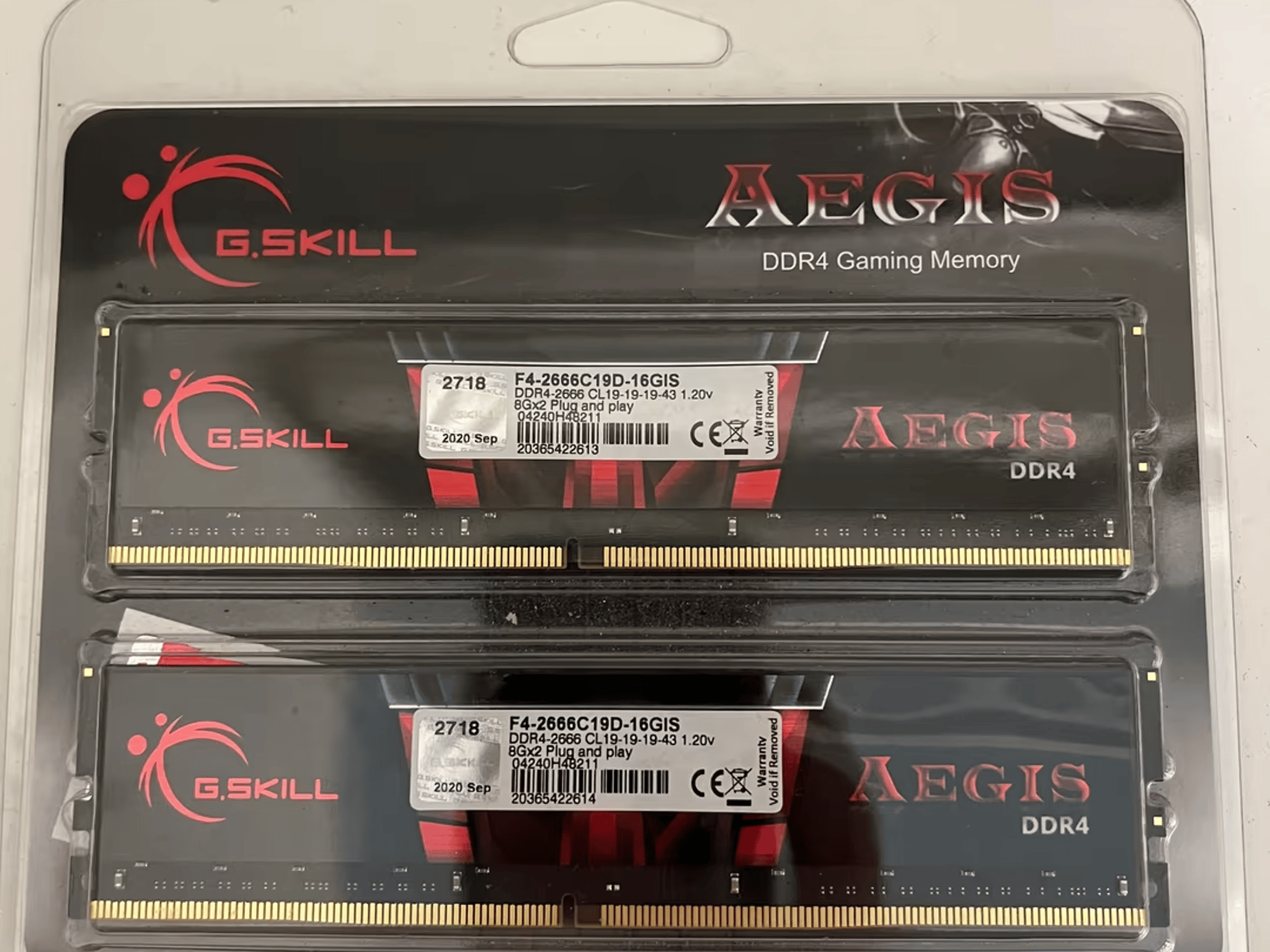 G.Skill AEGIS 16 GB (2 x 8 GB) DDR4-2666 CL19 RAM Memory