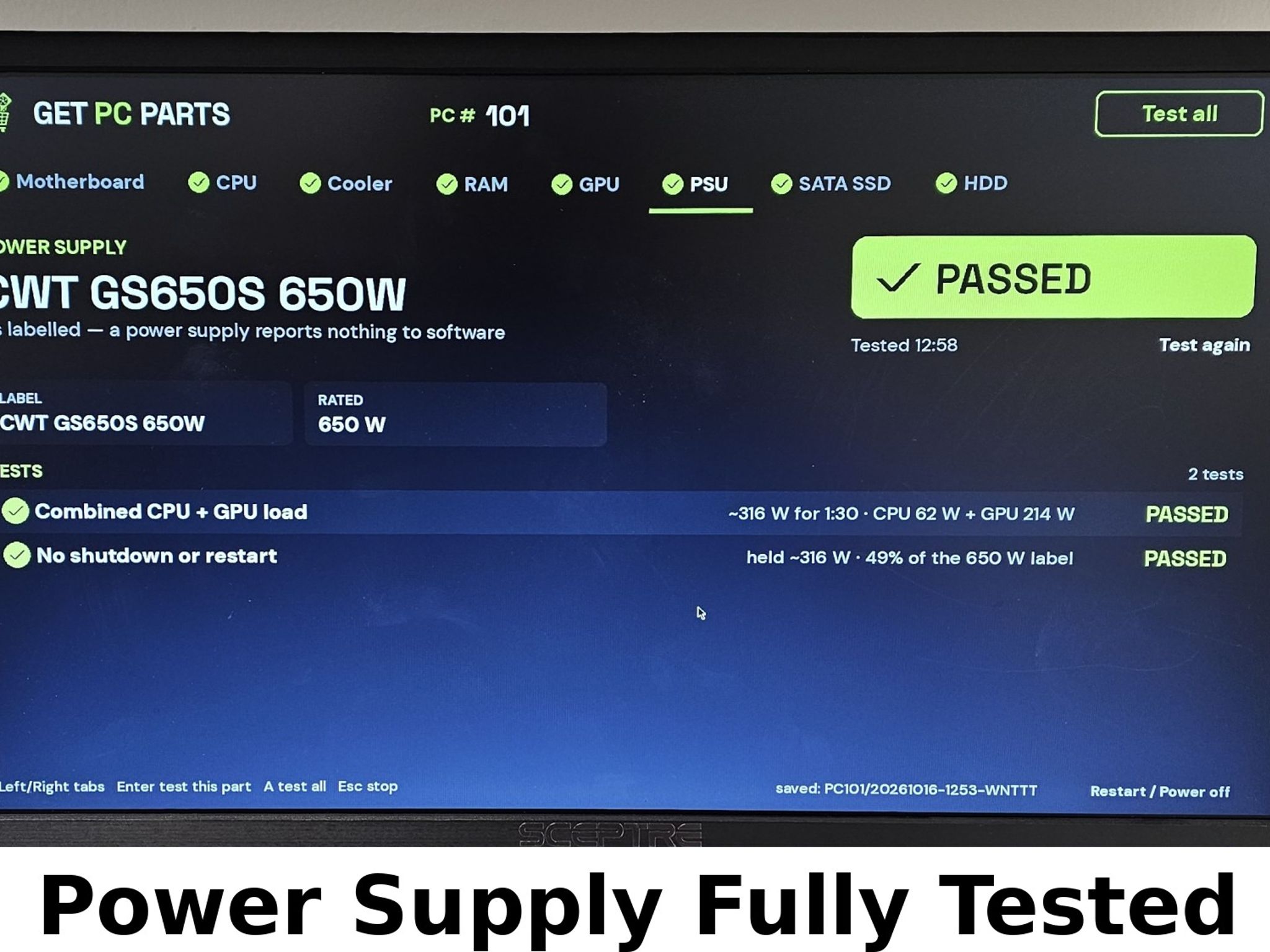 650 Watt PSU CWT GPS650S Power Supply