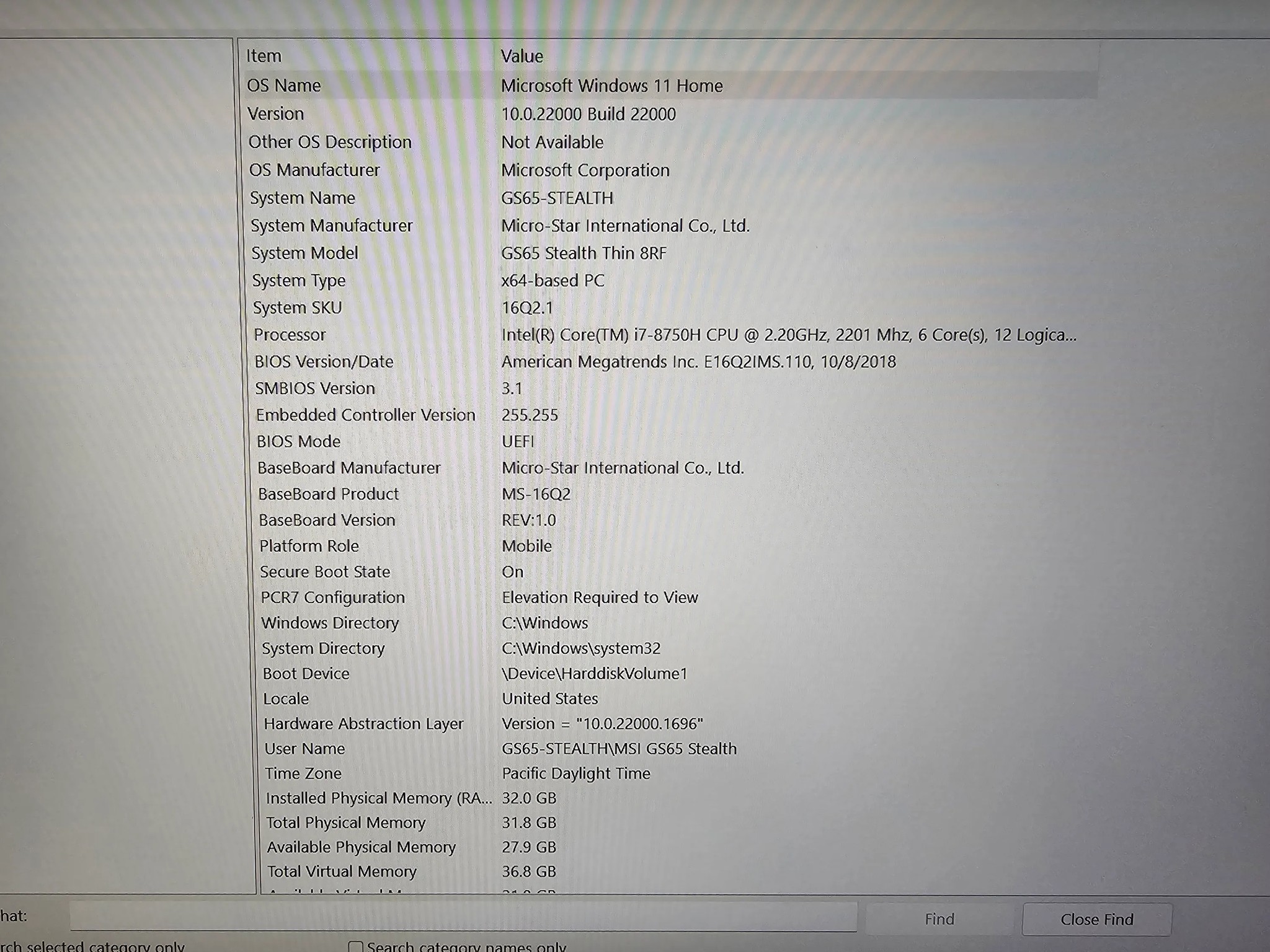 MSI GS65 Stealth Thin 8RF Gaming Laptop