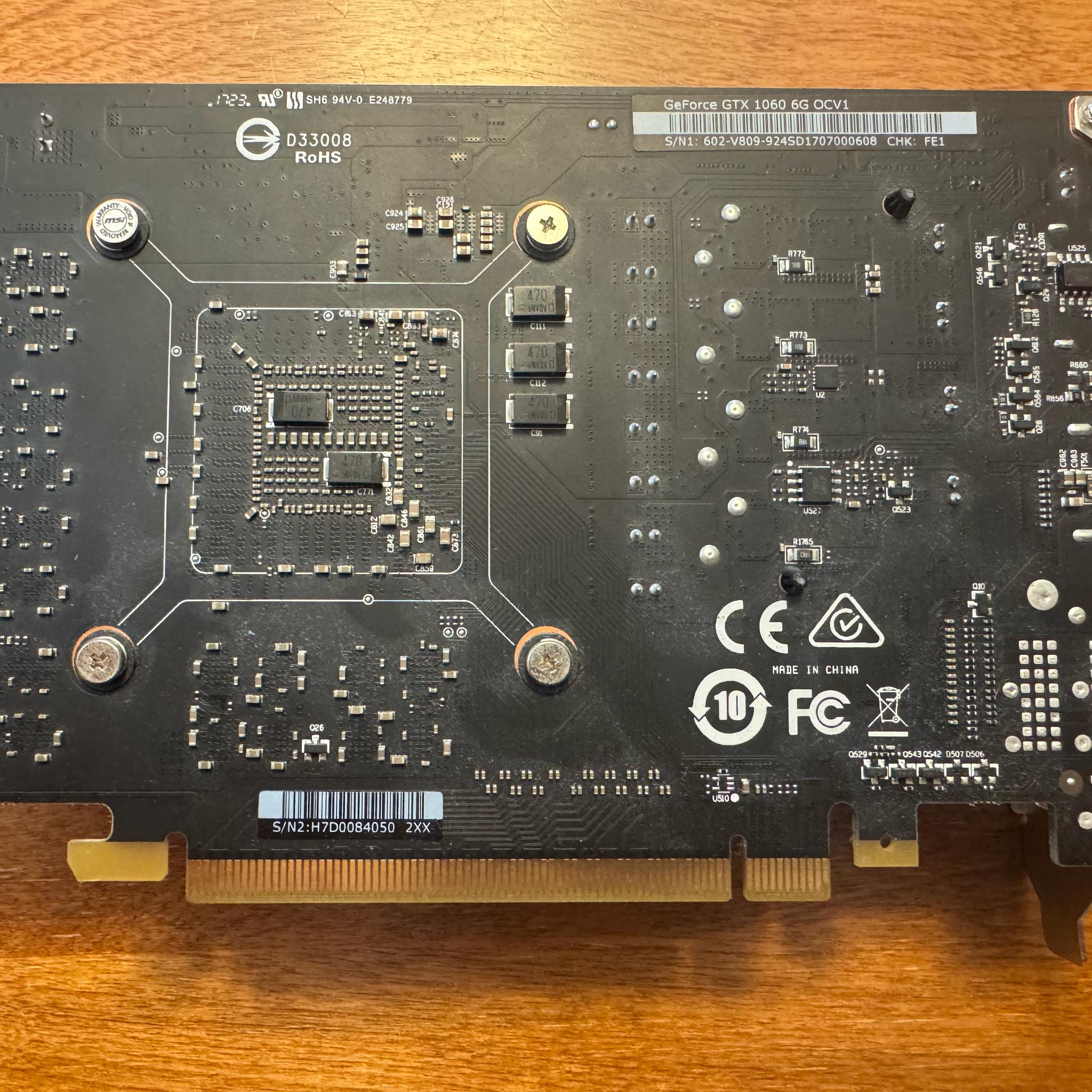 MSI GeForce GTX 1060 6G OCV1