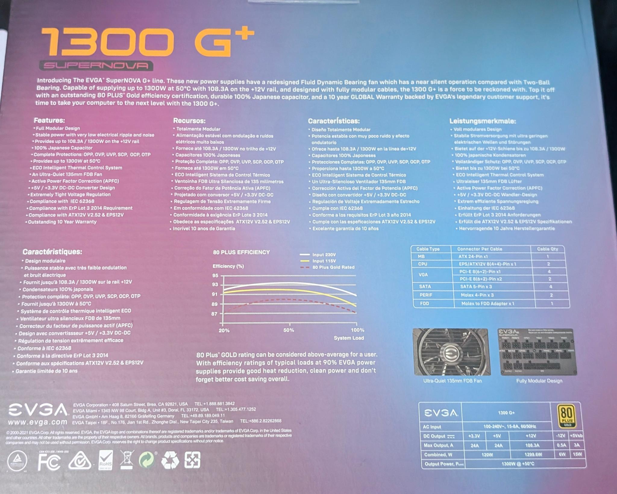 EVGA 1300 G+ Supernova
