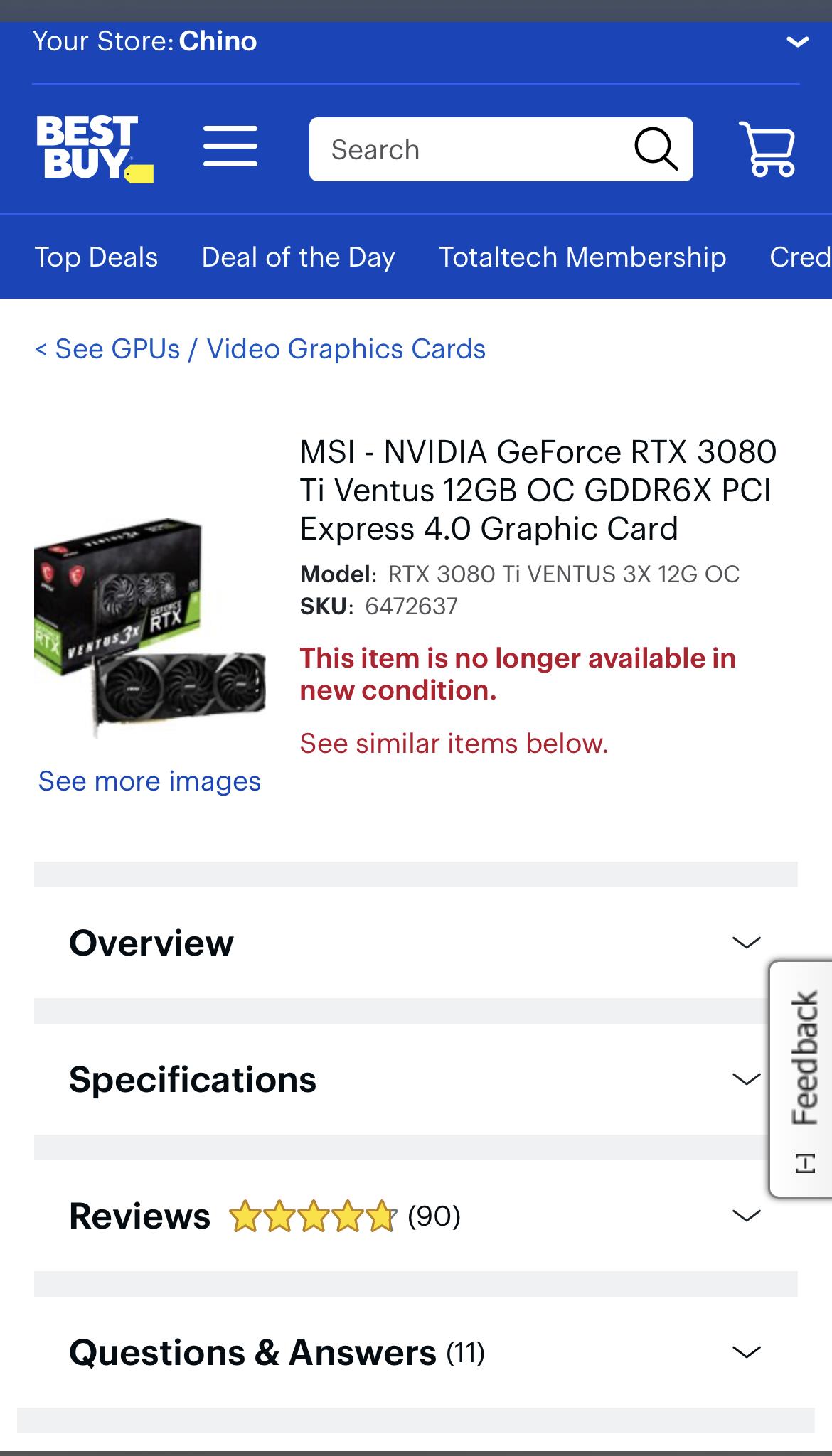 MSI - 3080TI - NVIDIA GeForce RTX 3080 Ti Ventus 12GB OC - USED LIKE NEW