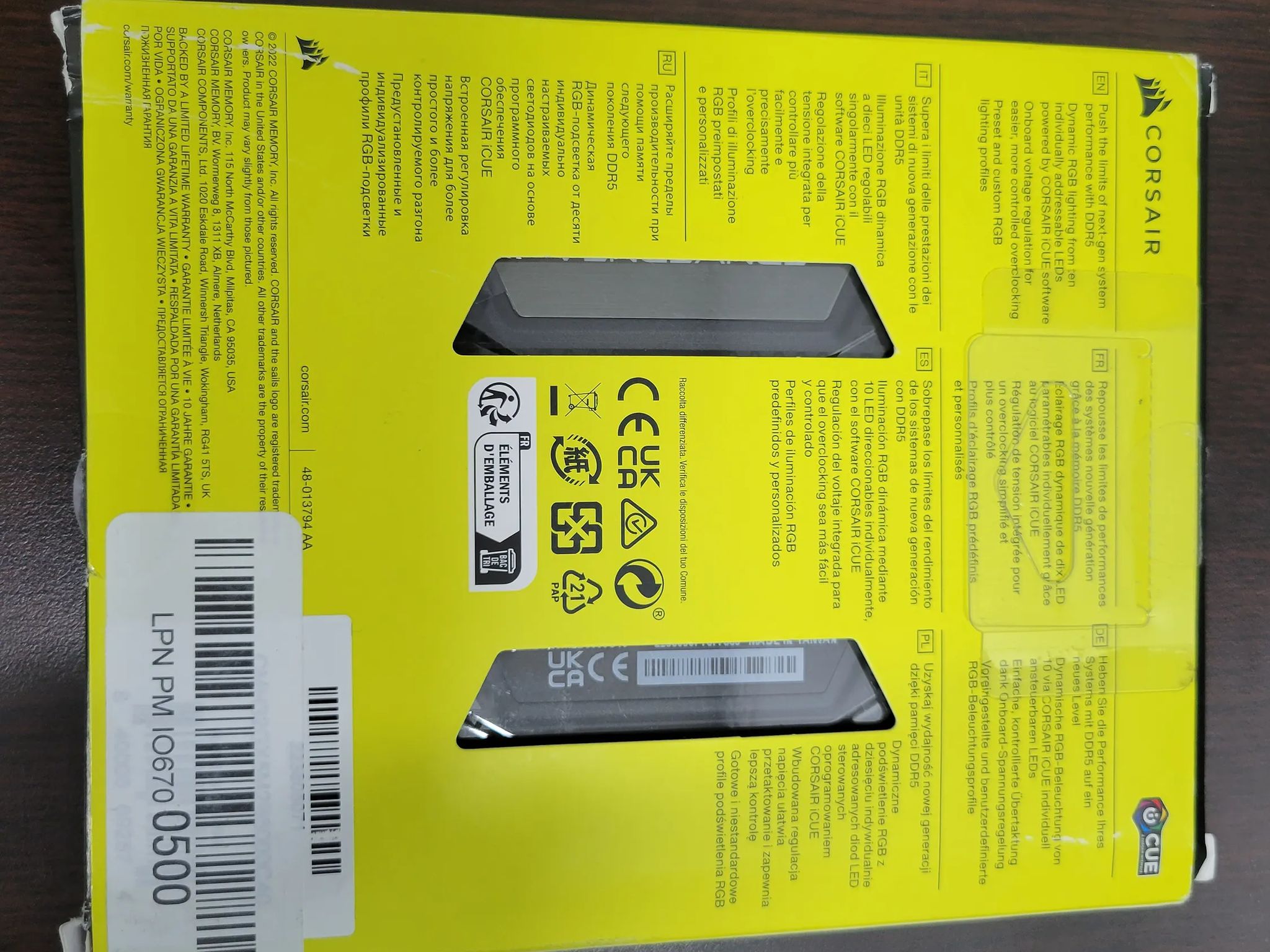 Corsair Vengeance ddr5 32 gb kit 16GB x2 6000 mhz led