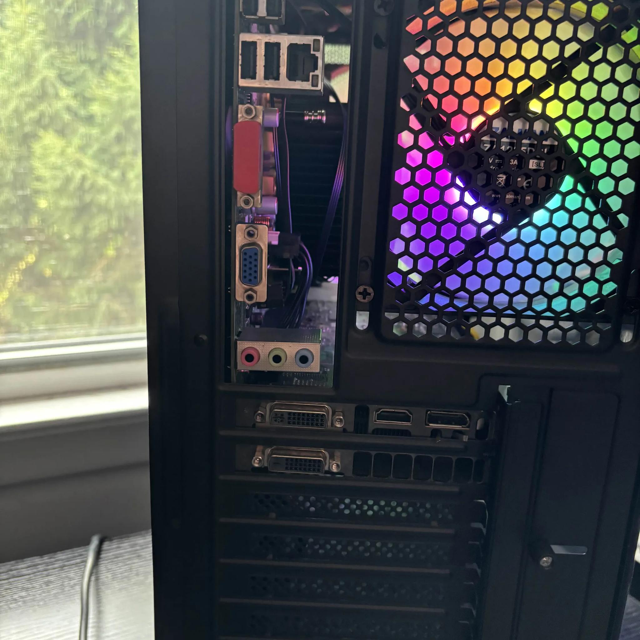 GAMING PC i5 8GB NVIDIA GTX 660 RGB Lighting RGB Fans Computer