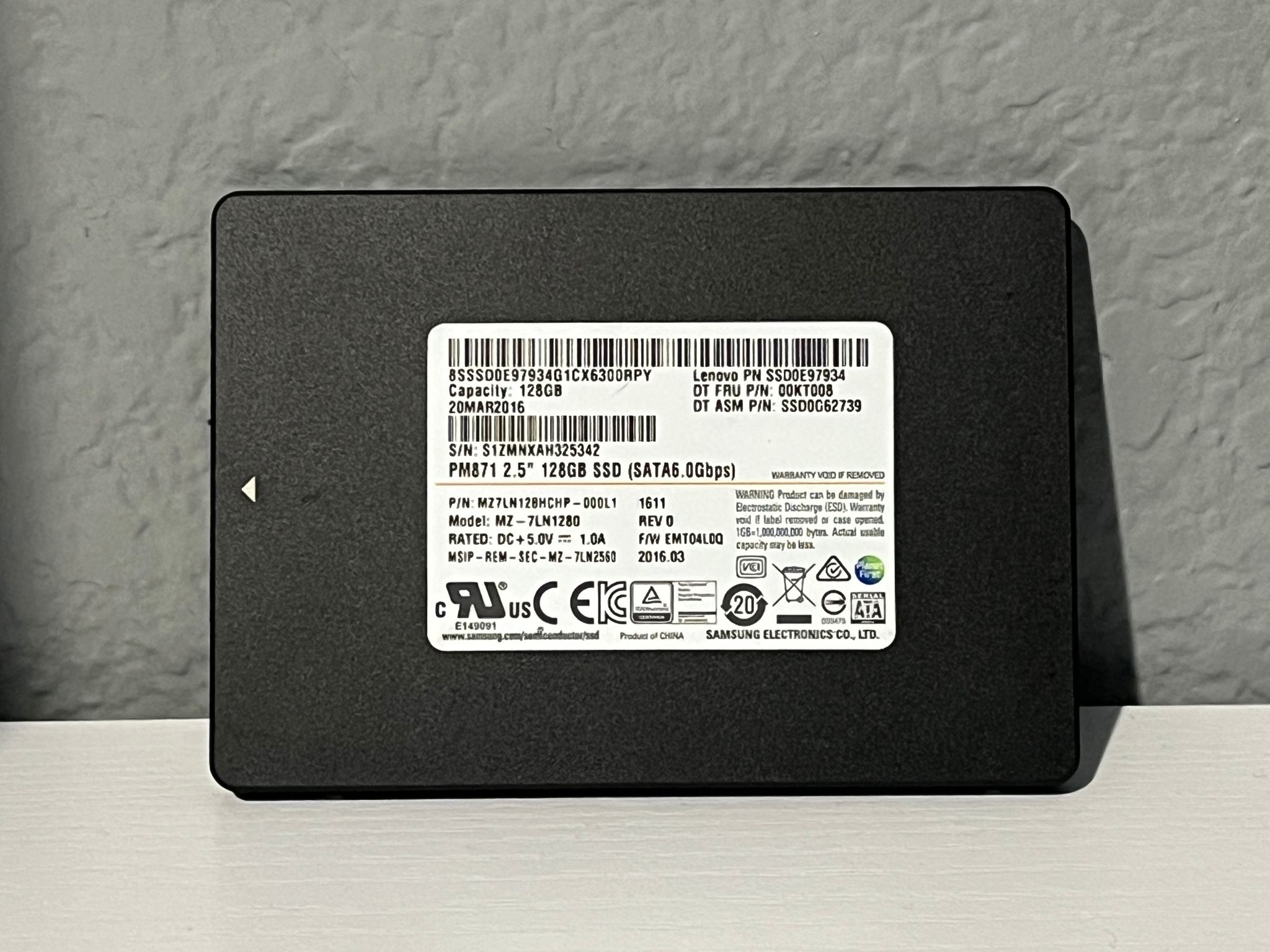 Samsung 128GB 2.5” Solid State Drive