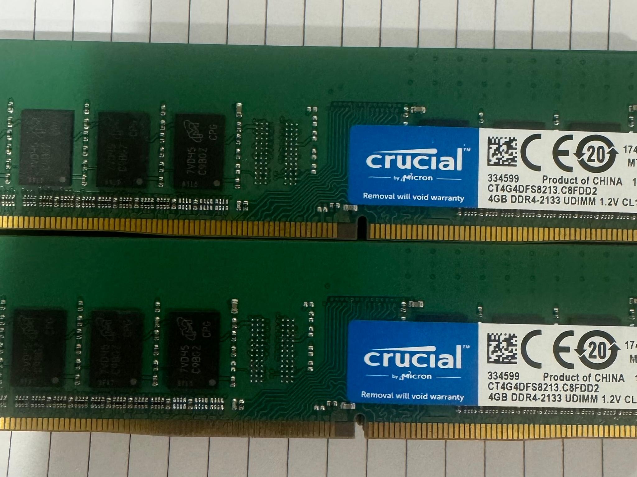 Crucial Desktop RAM 2 X 4GB DDR4-2133 UDIMMs