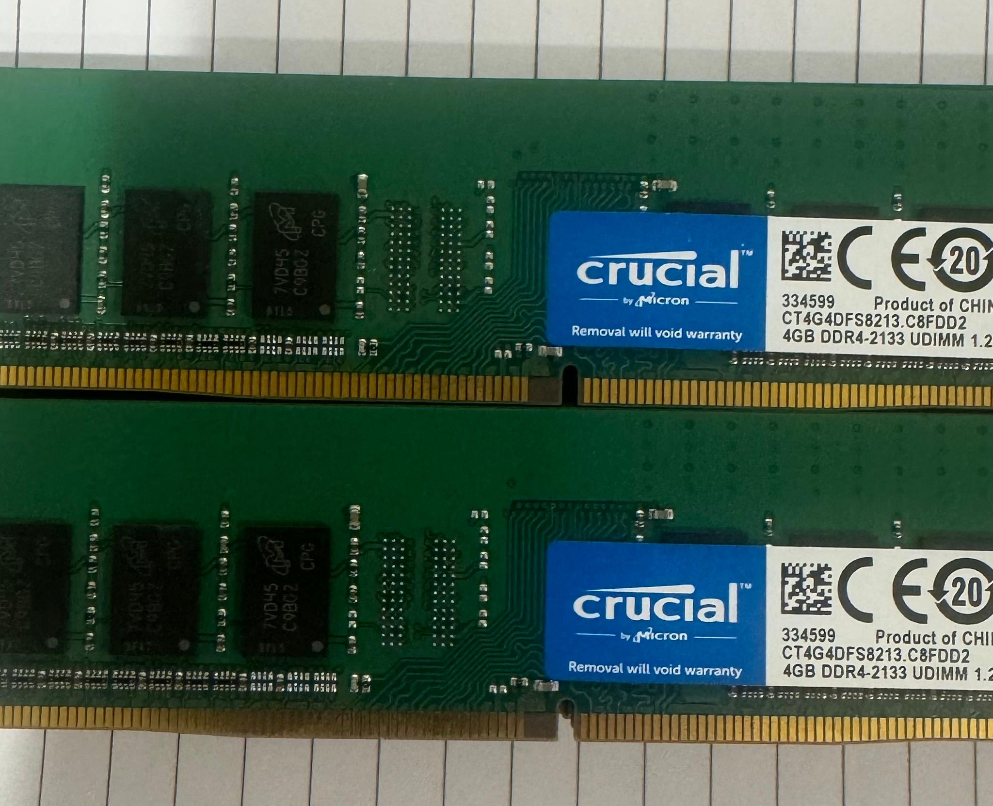 Crucial Desktop RAM 2 X 4GB DDR4-2133 UDIMMs