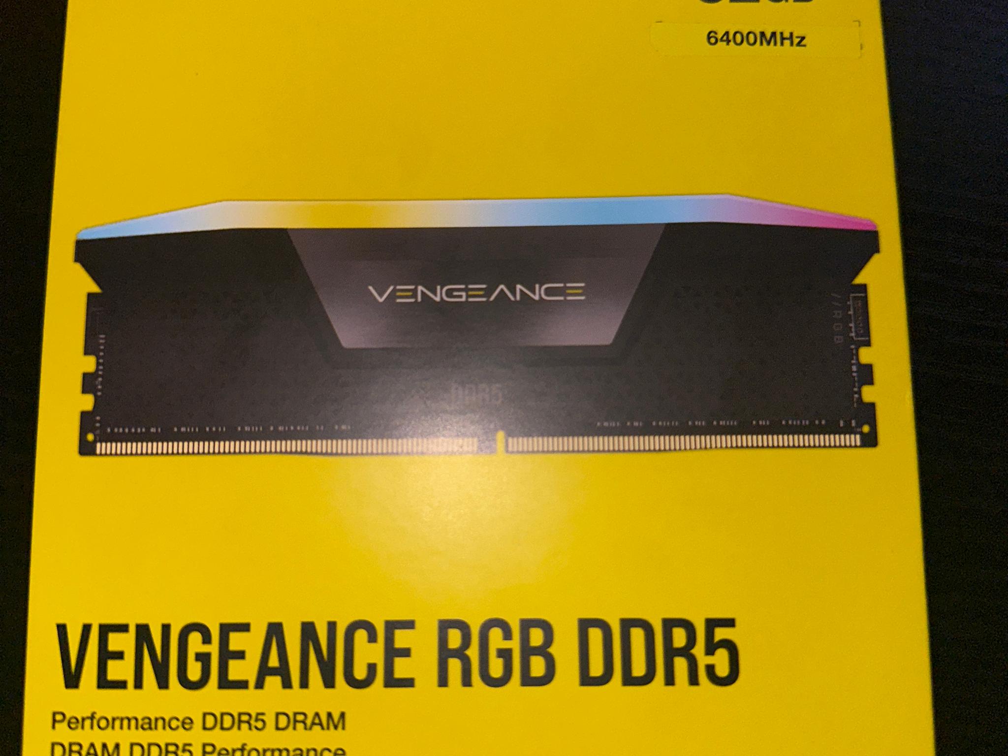 CORSAIR Vengeance RGB DDR5 RAM 32GB (2x16GB) Up to 6400MHz CL36-48-48-104 1.35V