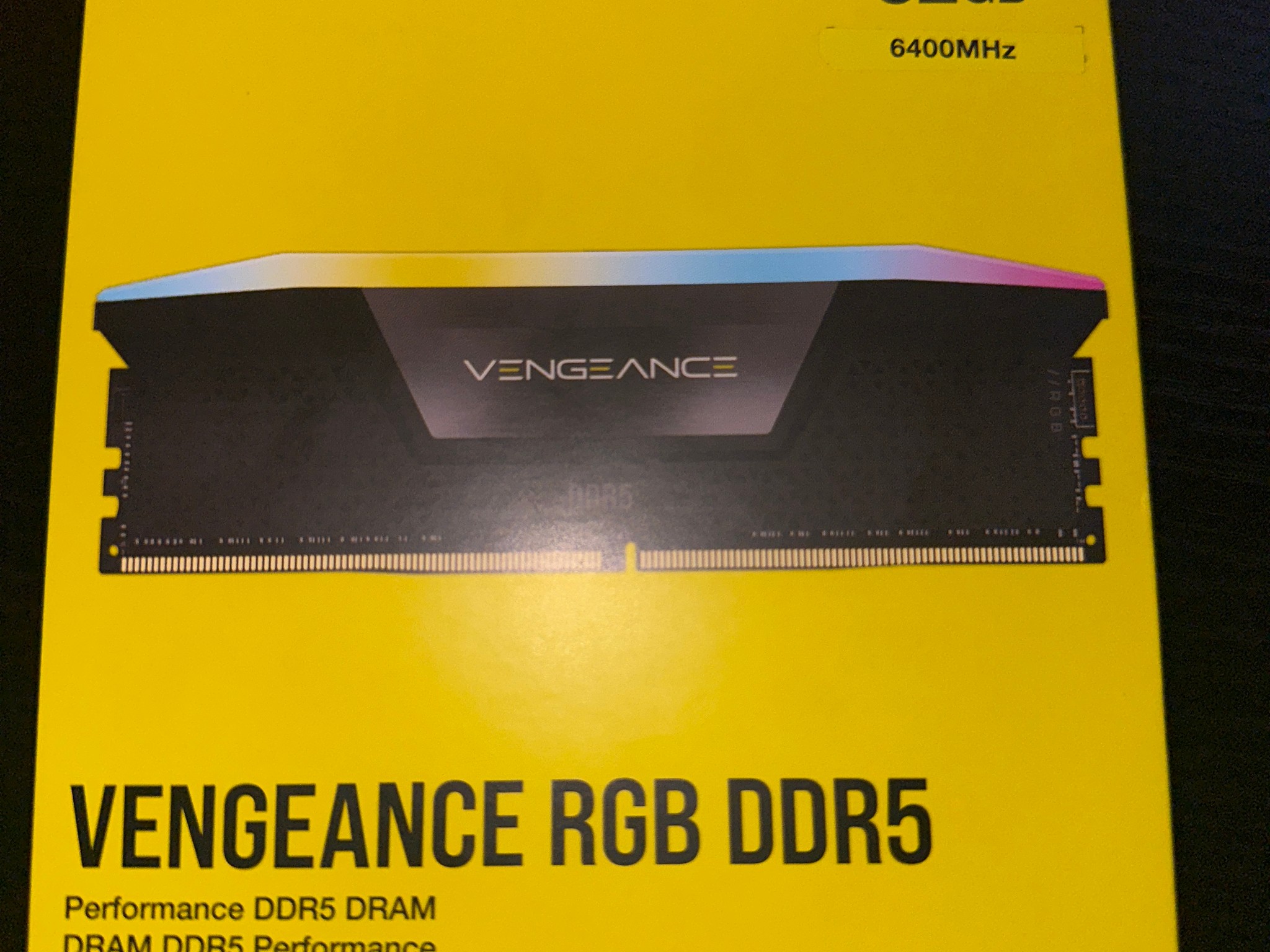 CORSAIR Vengeance RGB DDR5 RAM 32GB (2x16GB) Up to 6400MHz CL36-48-48-104 1.35V