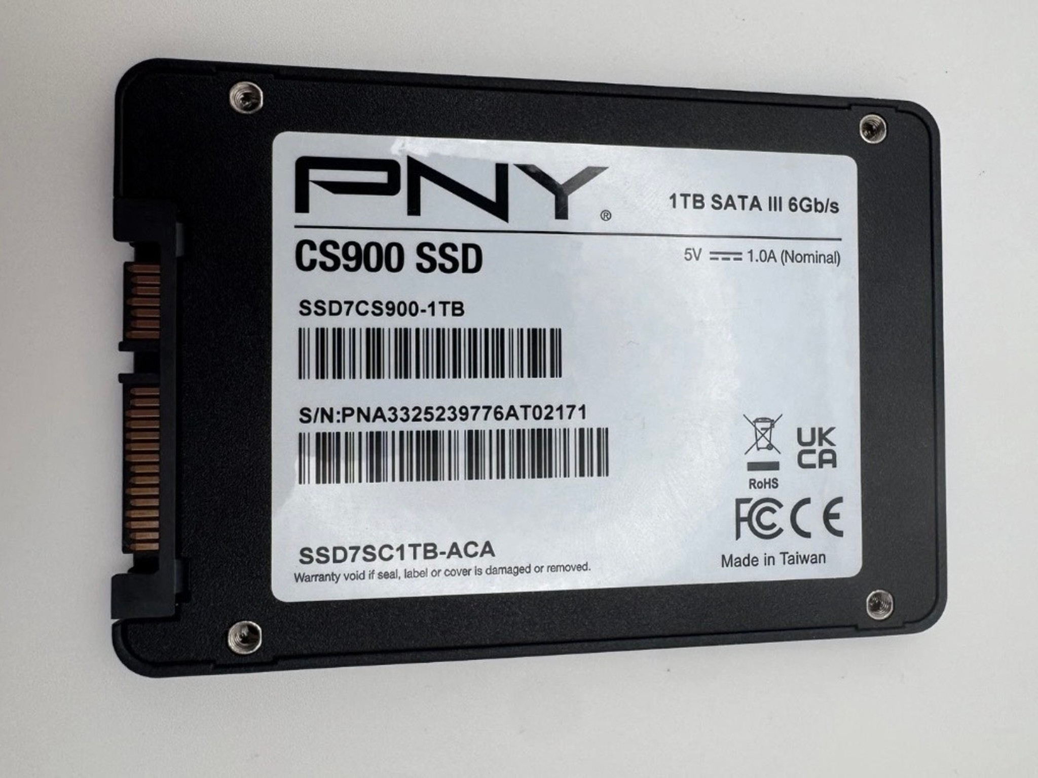 PNY CS900 1TB SATA SSD (100%HEALTH) ,TESTED ON CRYSTALDISK