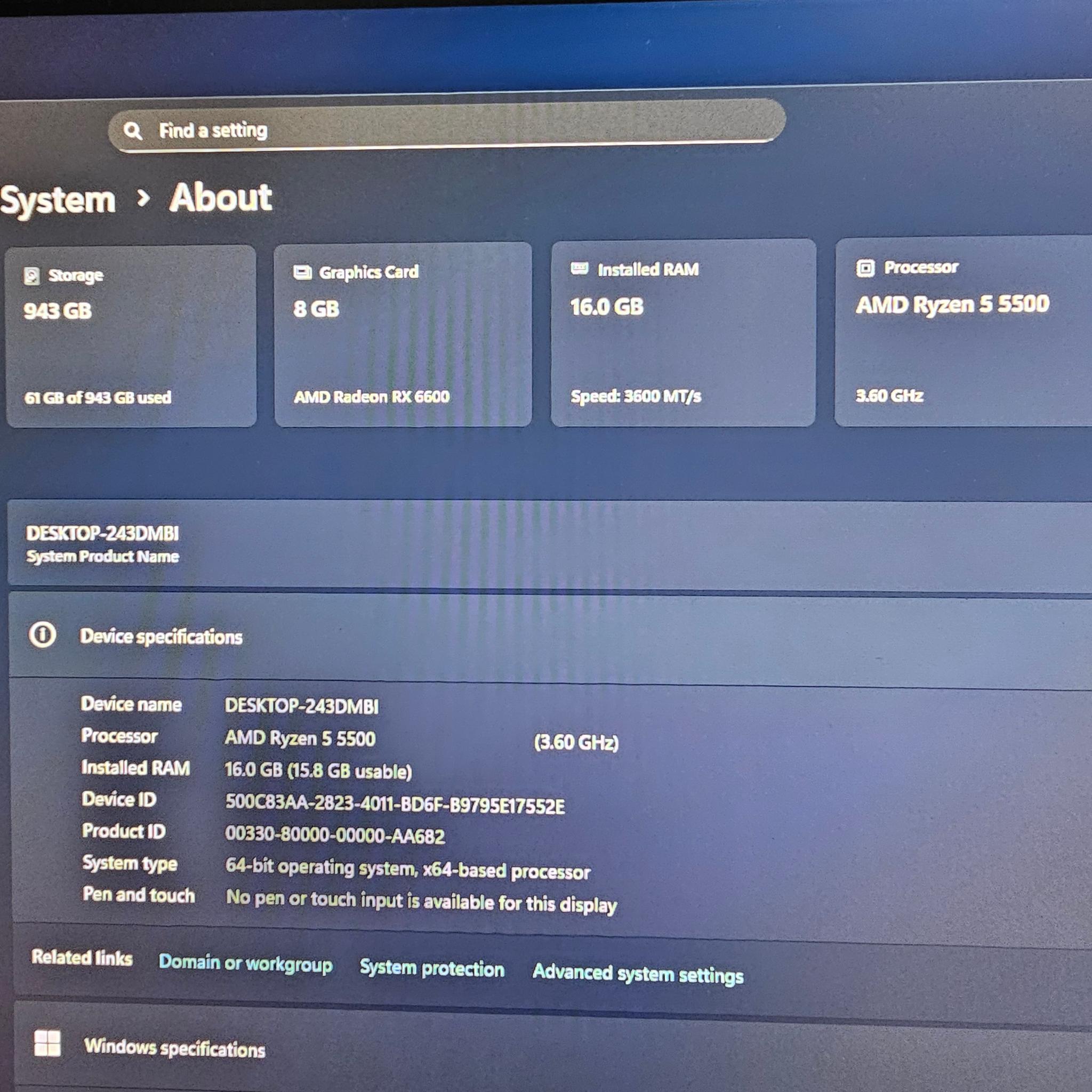 White gaming pc Ryzen 5 5500 rx 6600 8gb