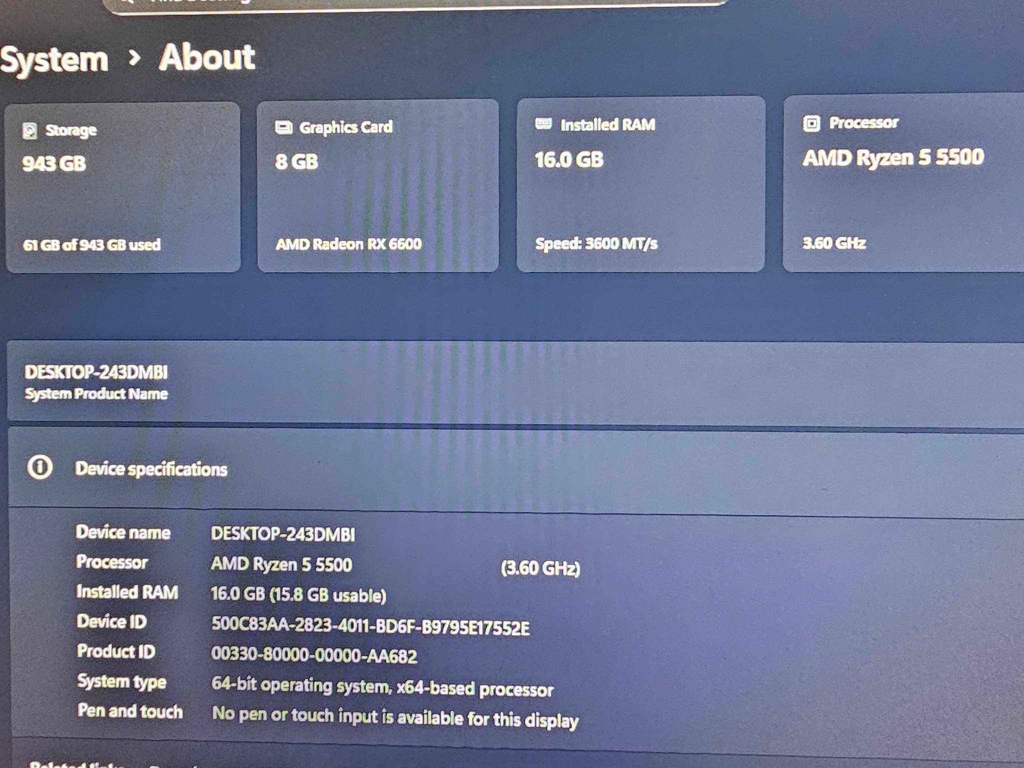 White gaming pc Ryzen 5 5500 rx 6600 8gb