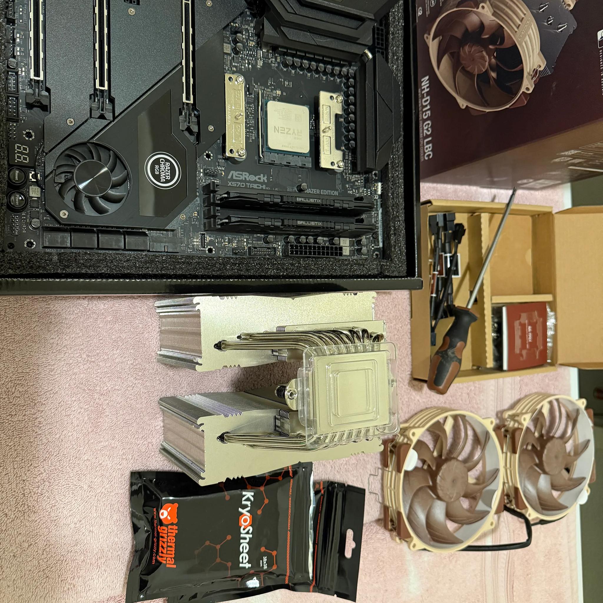 AMD AM4 X570 bundle|Asrock X570 MOBO|Ryzen 9 5950X CPU|2 kits DDR4 64GB|2 1TB NVMe M.2|Noctua Cooler