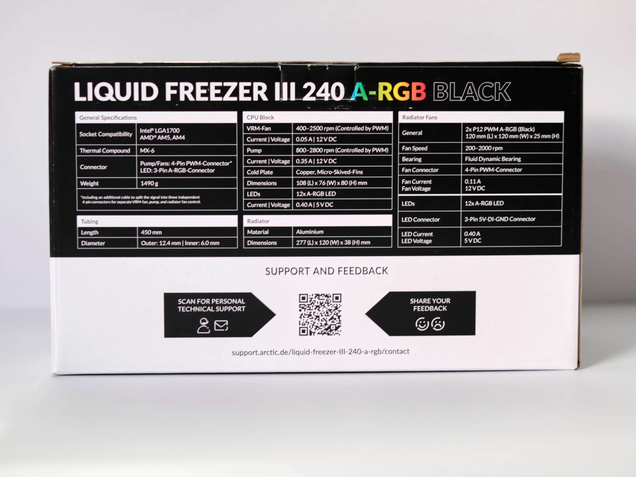 ARCTIC COOLING Liquid Freezer III - 240 A-RGB (Black) CPU Cooler