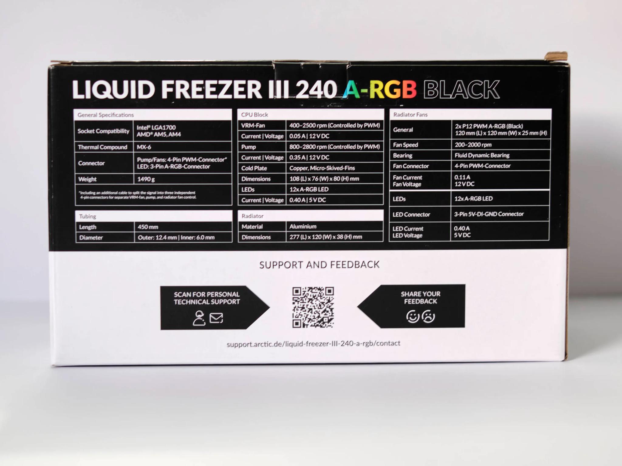 ARCTIC COOLING Liquid Freezer III - 240 A-RGB (Black) CPU Cooler