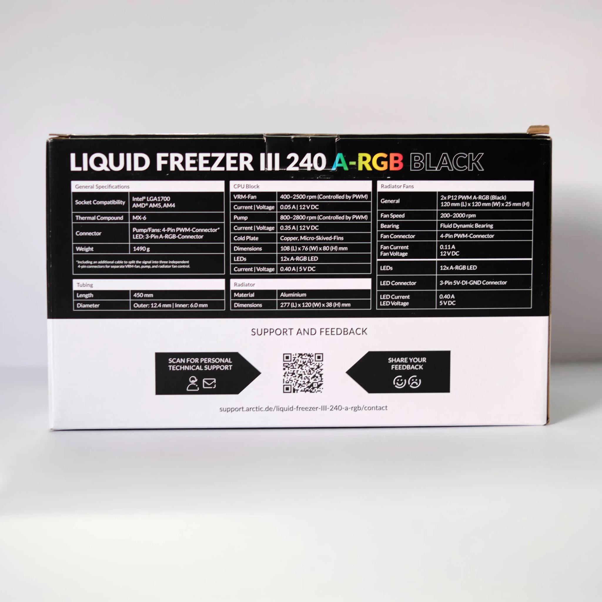 ARCTIC COOLING Liquid Freezer III - 240 A-RGB (Black) CPU Cooler