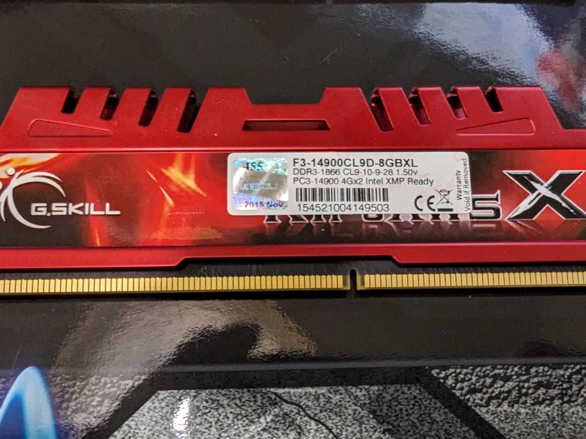G.SKILL Ripjaws X DDR3-1866 PC3-14900 4096MVx2 Desktop Memory