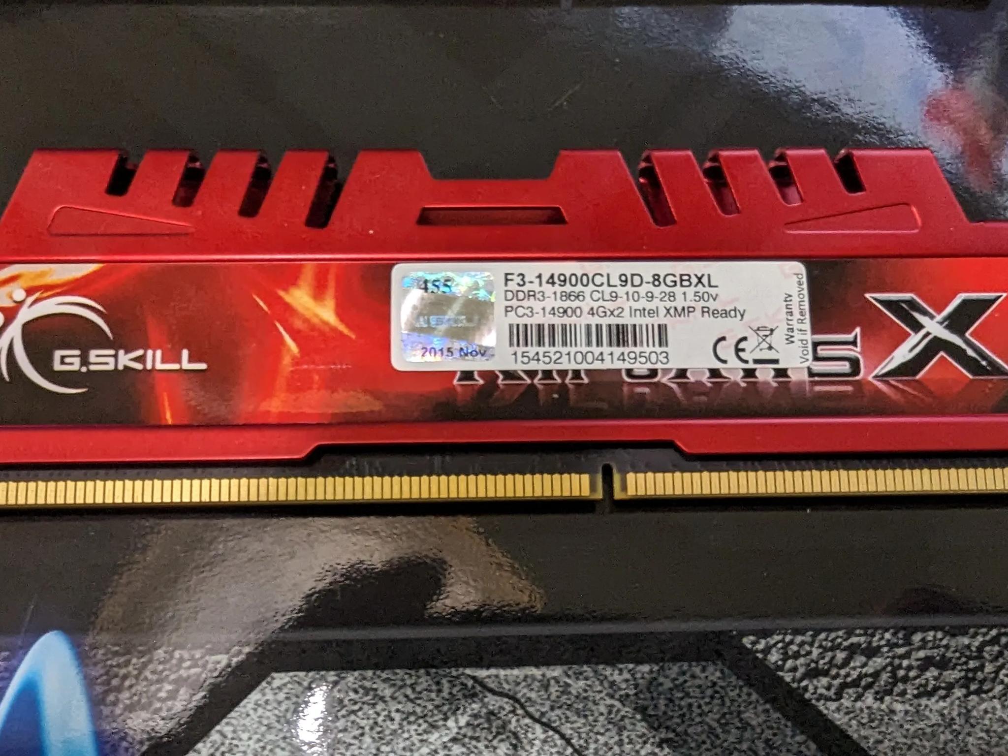 G.SKILL Ripjaws X DDR3-1866 PC3-14900 4096MVx2 Desktop Memory