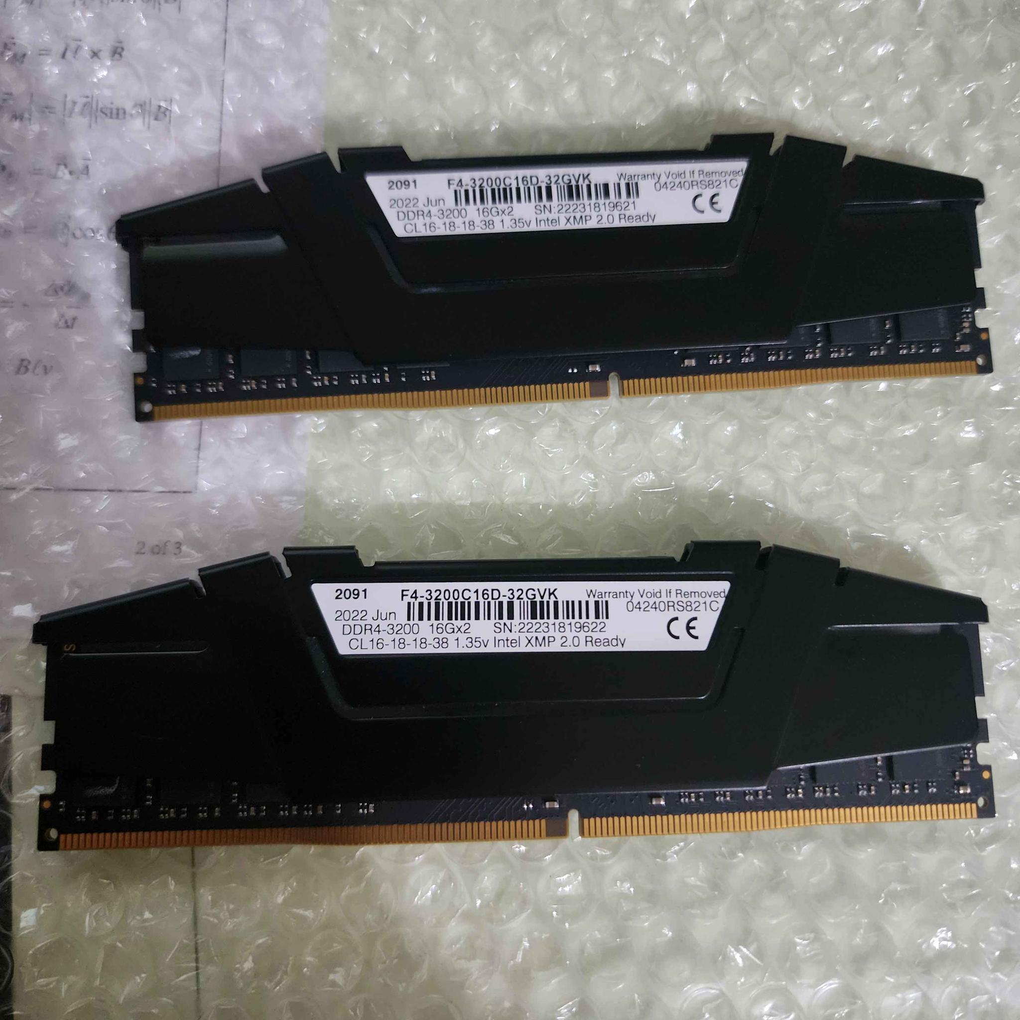 G.SKILL Ripjaws V Series (Intel XMP) DDR4 RAM 16GB (2x8GB) 3600MT/s CL16-19-19-39 1.35V