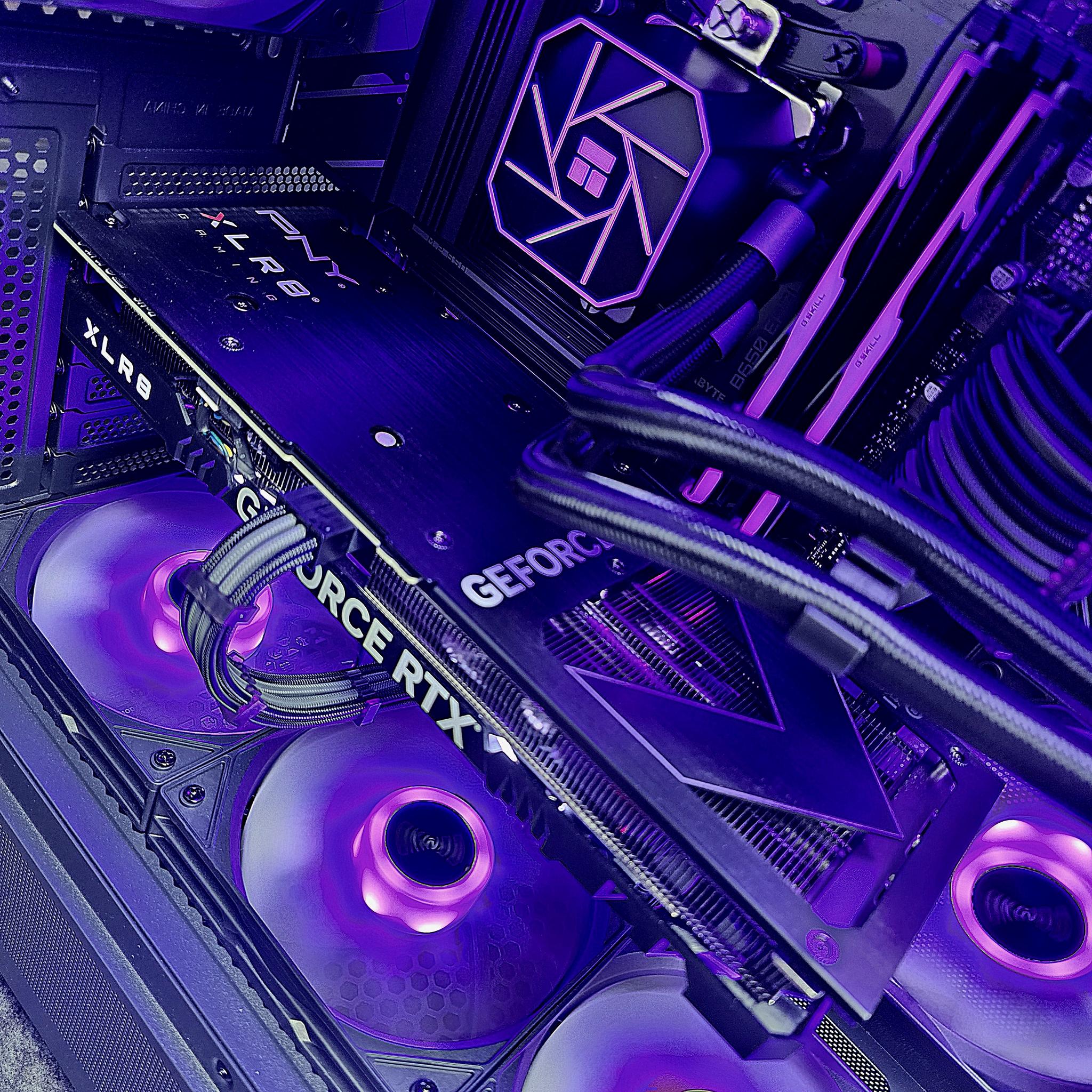 🟣⚫1440P CUSTOM AM5 PC | RTX 4070 OC | RYZEN 5 7500f | 32GB RAM | OKINOS AQUA 7 CASE⚫🟣