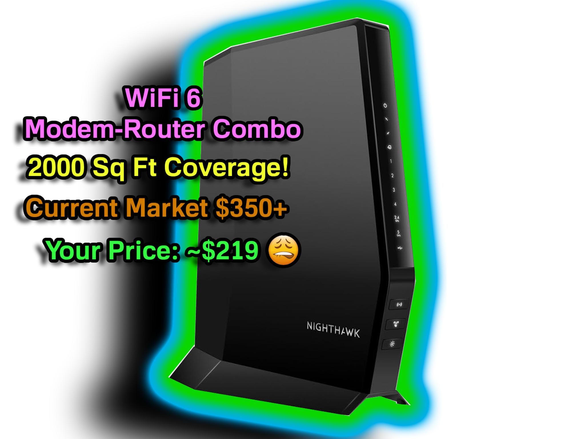 NETGEAR Nighthawk Modem Router Combo (CAX30S) WiFi 6