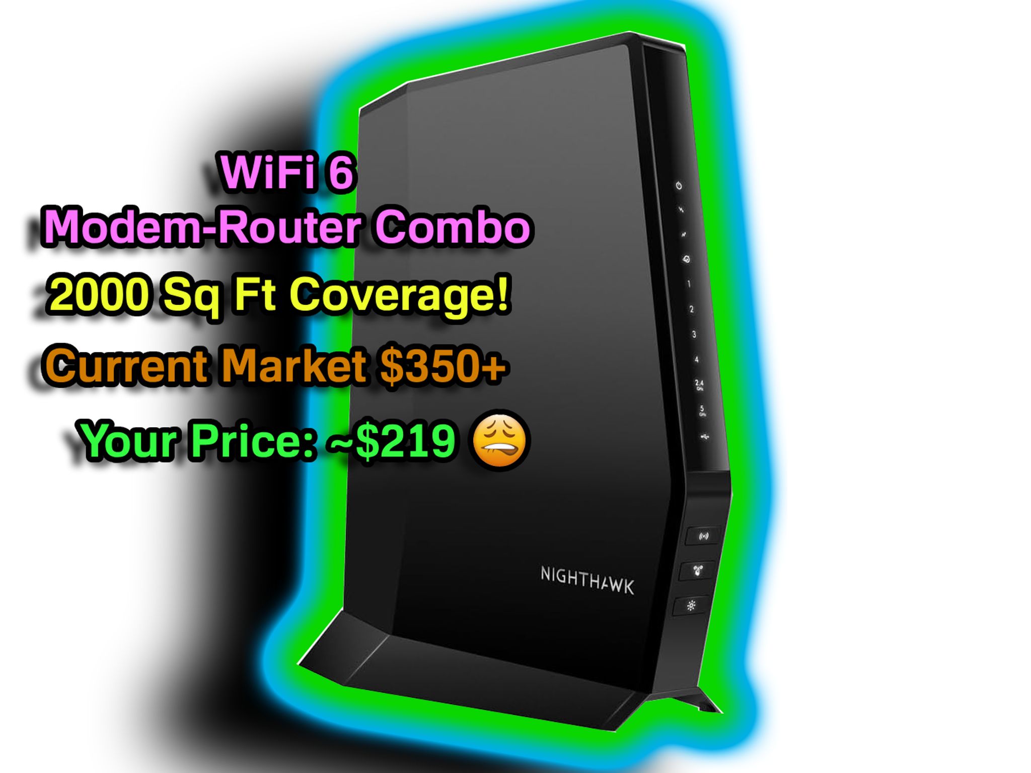 NETGEAR Nighthawk Modem Router Combo (CAX30S) WiFi 6