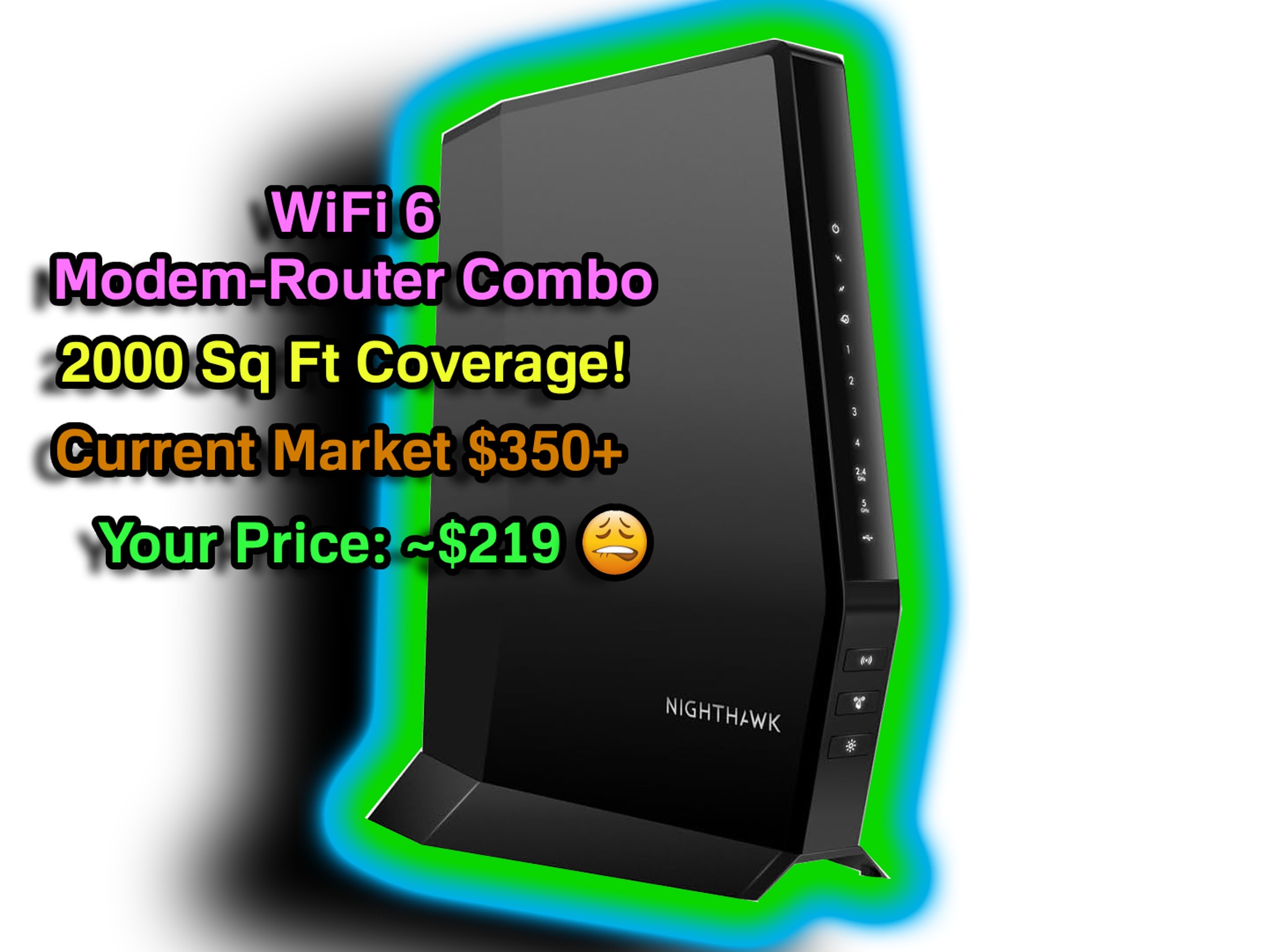 NETGEAR Nighthawk Modem Router Combo (CAX30S) WiFi 6